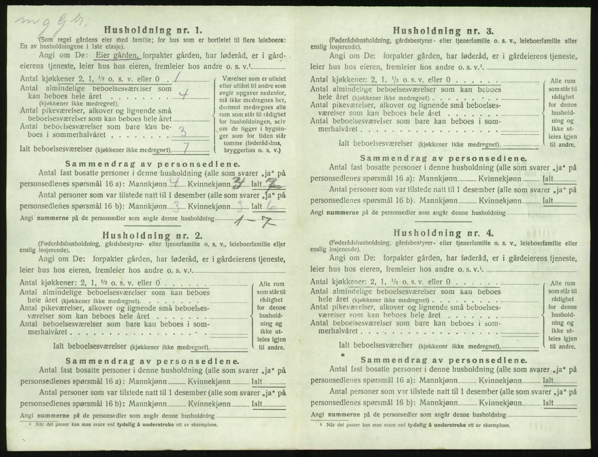 SAK, 1920 census for Fjære, 1920, p. 296