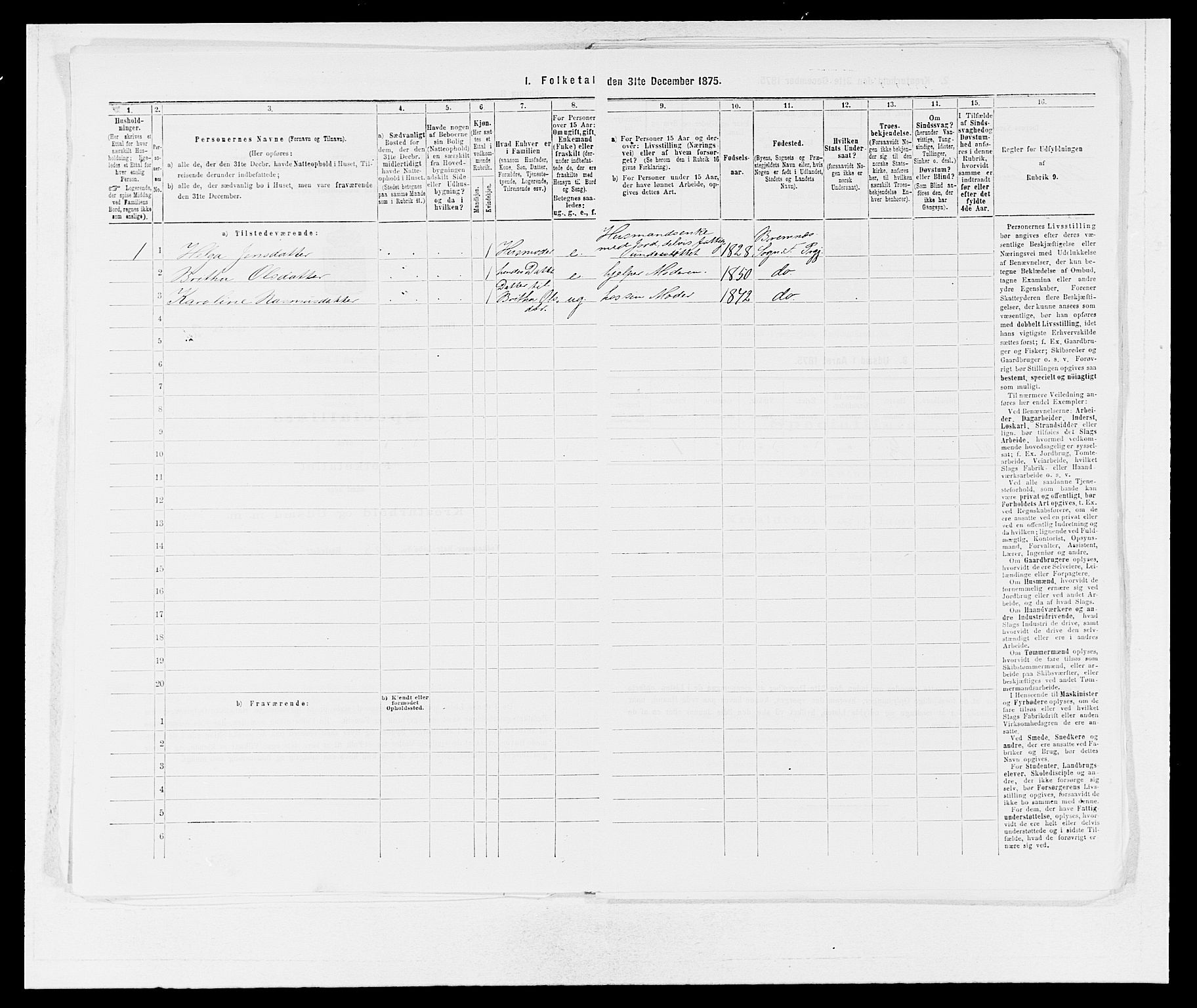 SAB, 1875 census for 1218P Finnås, 1875, p. 868