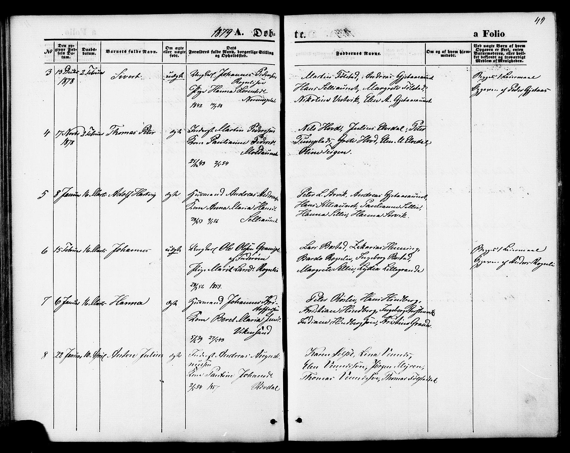 Ministerialprotokoller, klokkerbøker og fødselsregistre - Nord-Trøndelag, SAT/A-1458/744/L0419: Parish register (official) no. 744A03, 1867-1881, p. 49