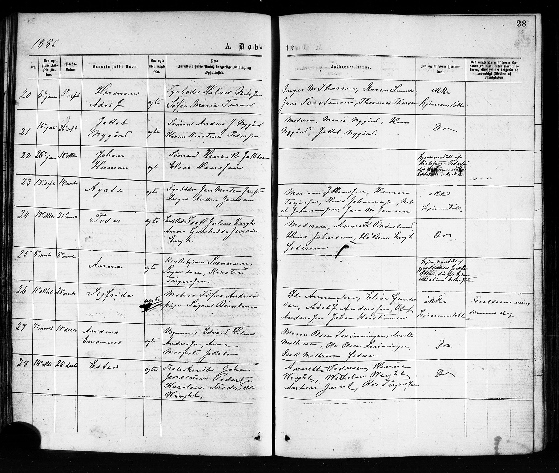 Porsgrunn kirkebøker , SAKO/A-104/G/Ga/L0003: Parish register (copy) no. I 3, 1877-1915, p. 28