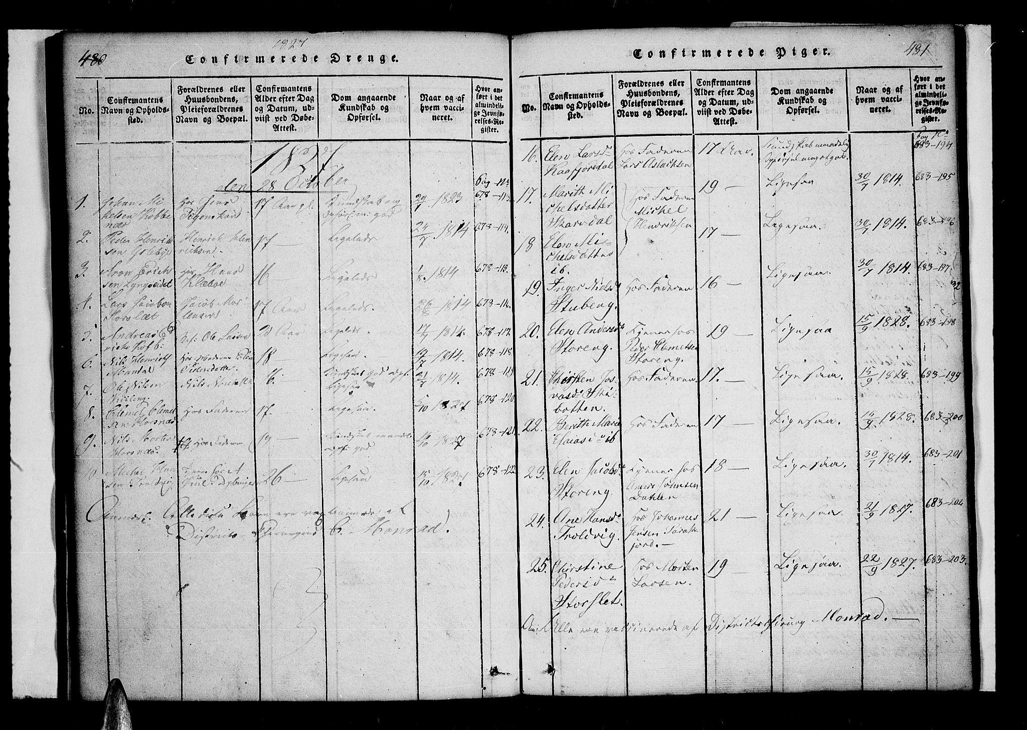 Lyngen sokneprestembete, AV/SATØ-S-1289/H/He/Hea/L0003kirke: Parish register (official) no. 3, 1822-1838, p. 480-481