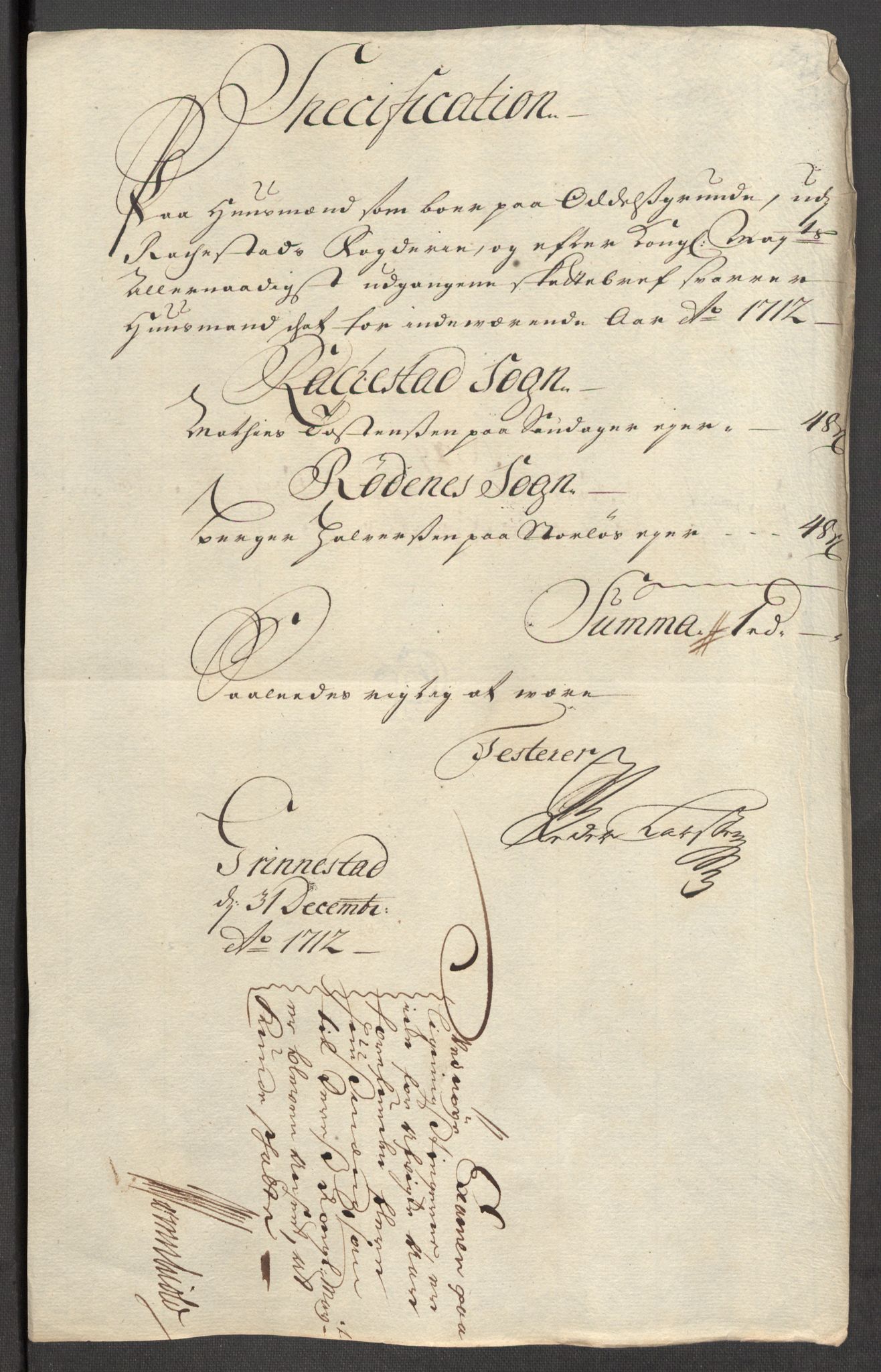 Rentekammeret inntil 1814, Reviderte regnskaper, Fogderegnskap, AV/RA-EA-4092/R07/L0305: Fogderegnskap Rakkestad, Heggen og Frøland, 1712, p. 322