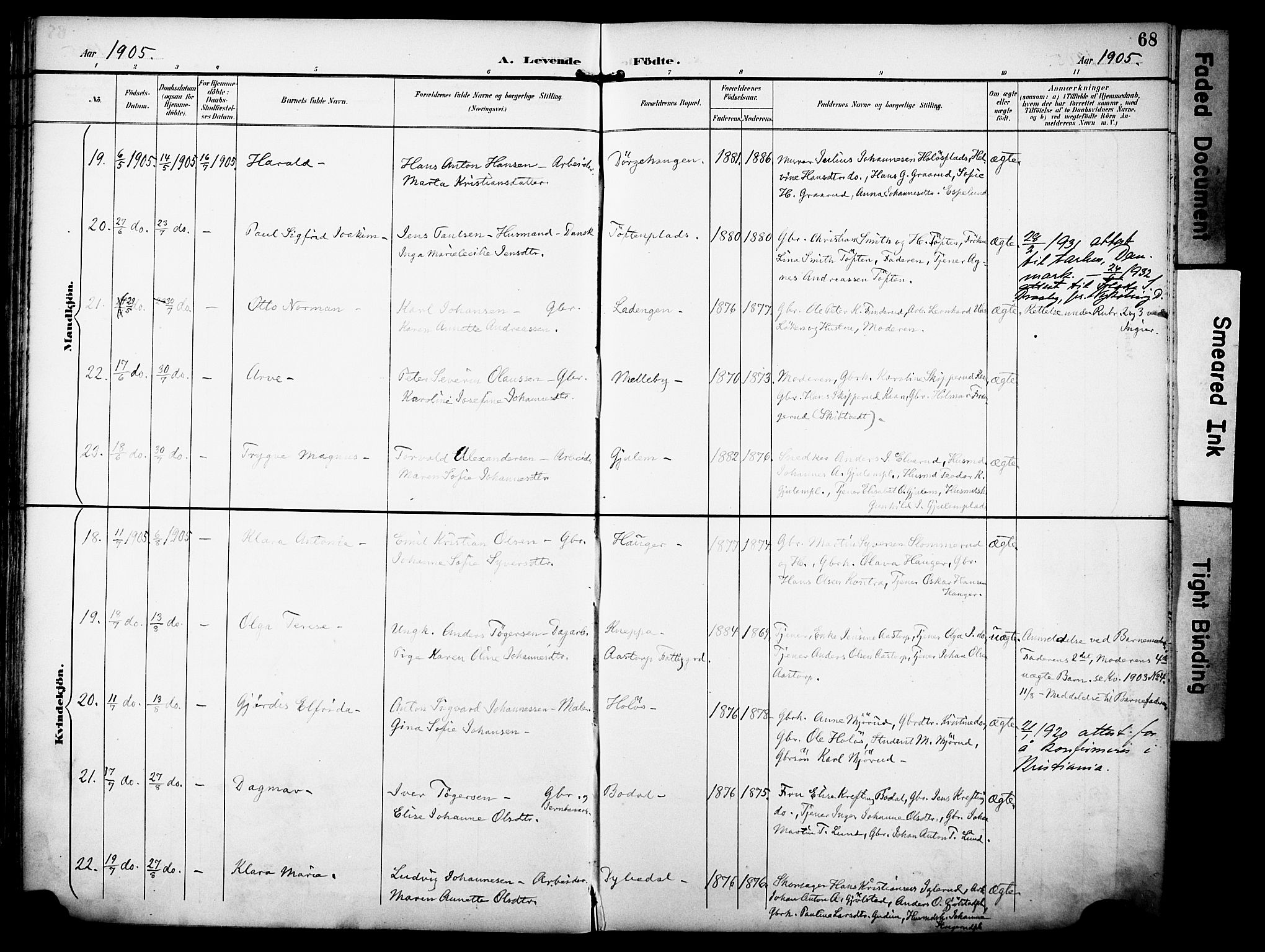 Rakkestad prestekontor Kirkebøker, AV/SAO-A-2008/F/Fa/L0013: Parish register (official) no. I 13, 1894-1908, p. 68