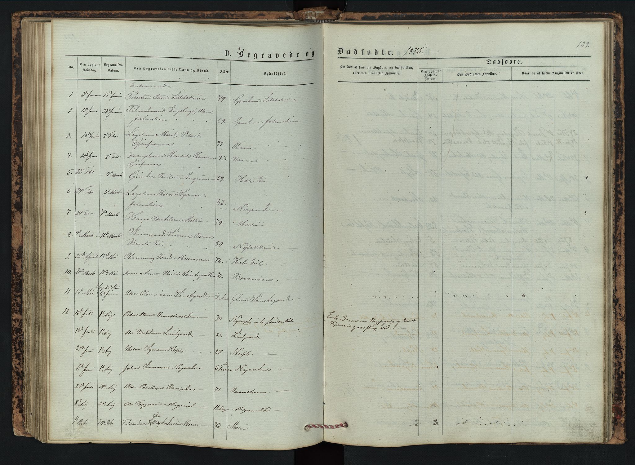Vestre Gausdal prestekontor, SAH/PREST-094/H/Ha/Hab/L0002: Parish register (copy) no. 2, 1874-1897, p. 139