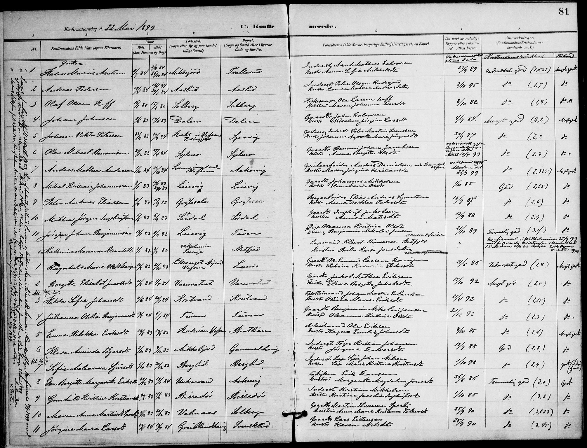 Ministerialprotokoller, klokkerbøker og fødselsregistre - Nordland, AV/SAT-A-1459/823/L0326: Parish register (official) no. 823A03, 1899-1919, p. 81