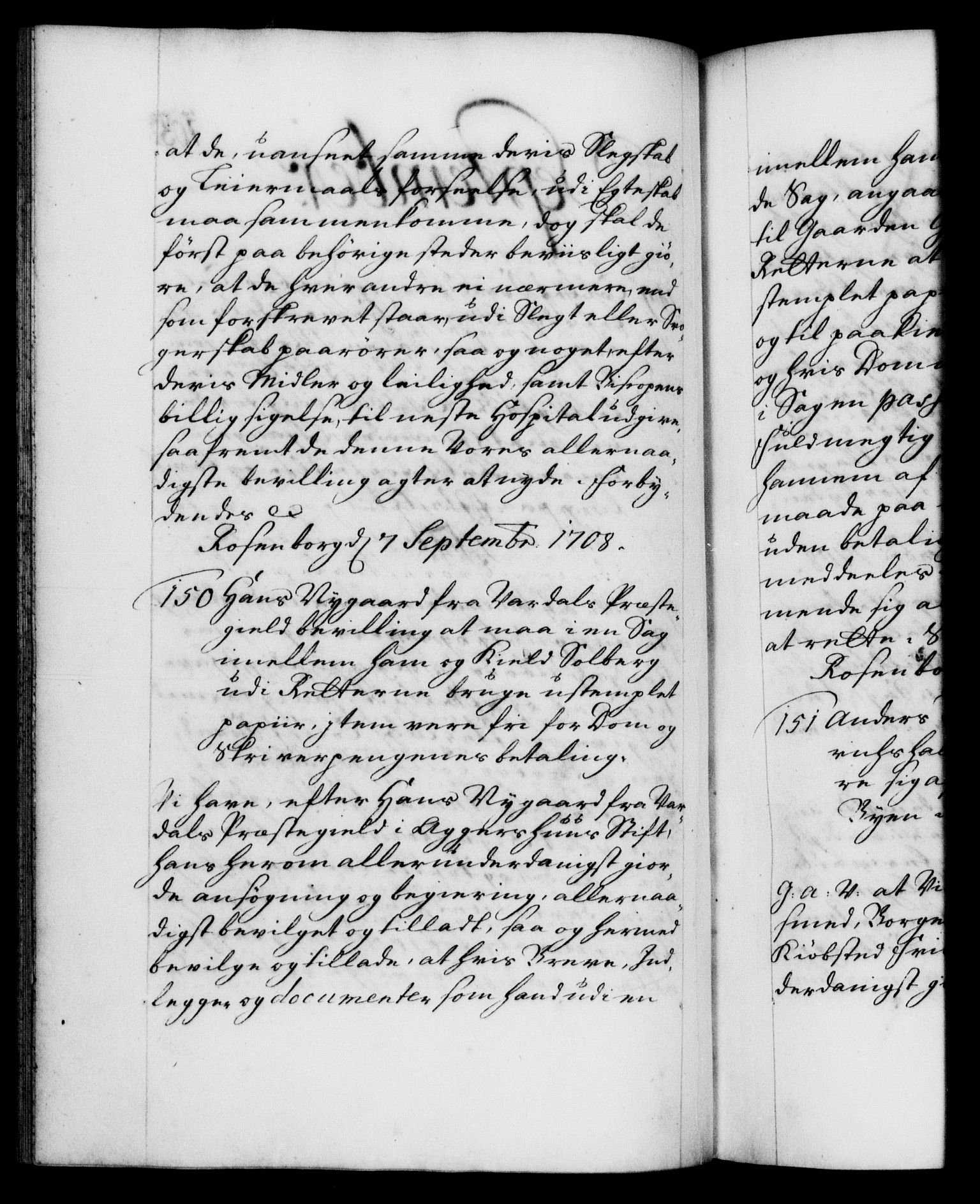 Danske Kanselli 1572-1799, AV/RA-EA-3023/F/Fc/Fca/Fcaa/L0020: Norske registre, 1708-1711, p. 105b