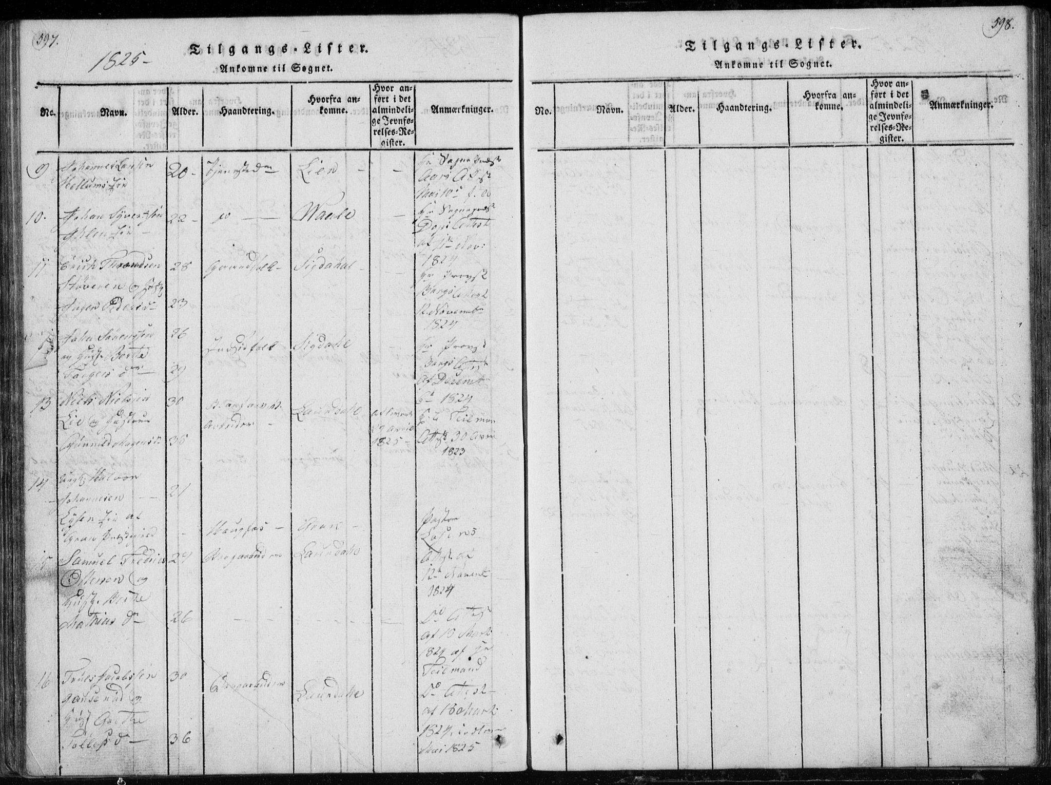 Modum kirkebøker, AV/SAKO-A-234/G/Ga/L0002: Parish register (copy) no. I 2, 1824-1832, p. 597-598