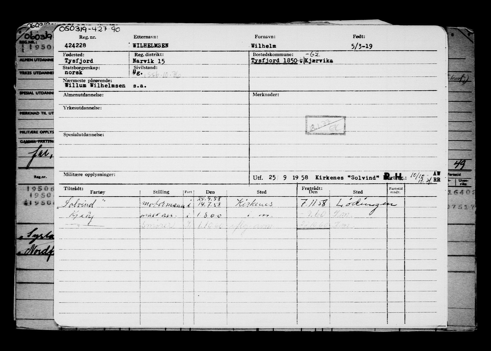 Direktoratet for sjømenn, AV/RA-S-3545/G/Gb/L0166: Hovedkort, 1919, p. 698