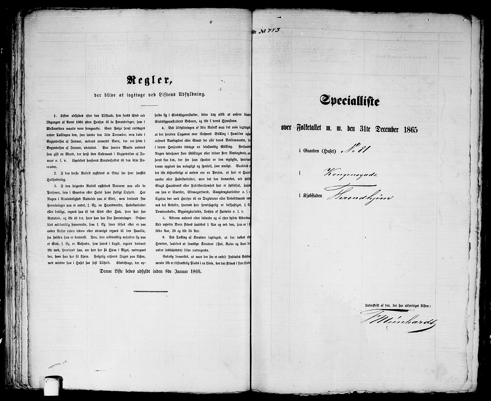 RA, 1865 census for Trondheim, 1865, p. 1599