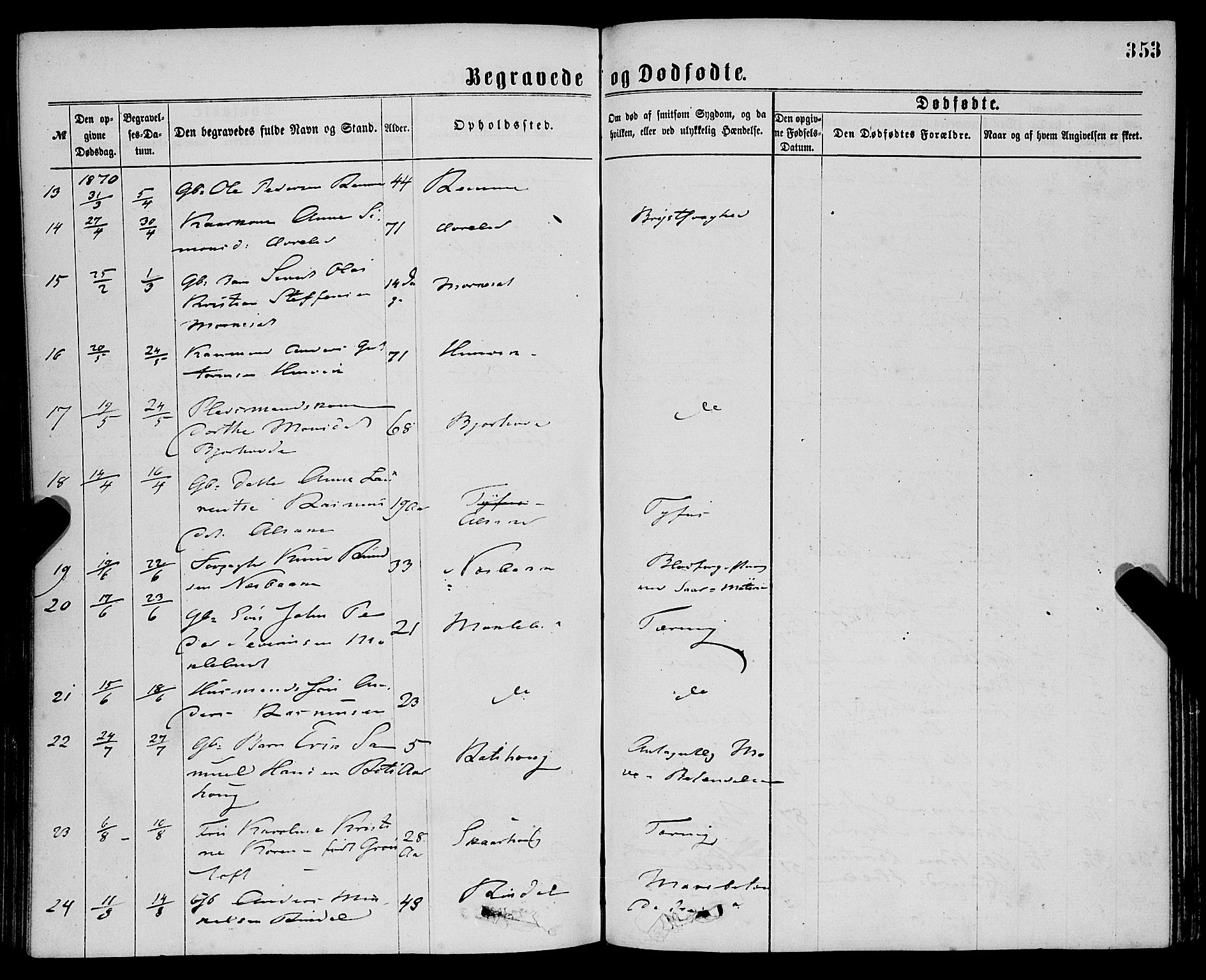 Eid sokneprestembete, SAB/A-82301/H/Haa/Haaa/L0010: Parish register (official) no. A 10, 1867-1878, p. 353