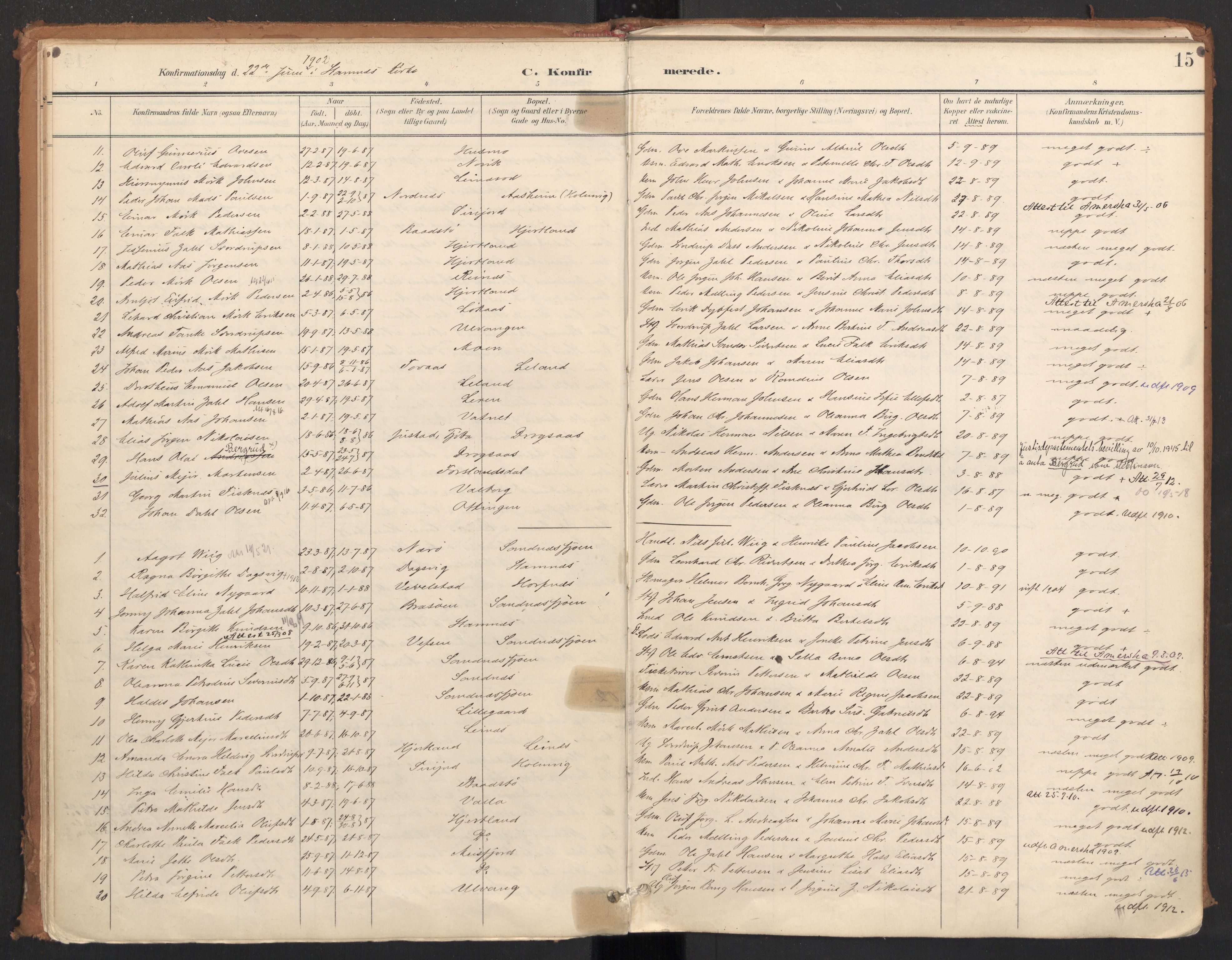 Ministerialprotokoller, klokkerbøker og fødselsregistre - Nordland, AV/SAT-A-1459/831/L0472: Parish register (official) no. 831A03, 1897-1912, p. 15