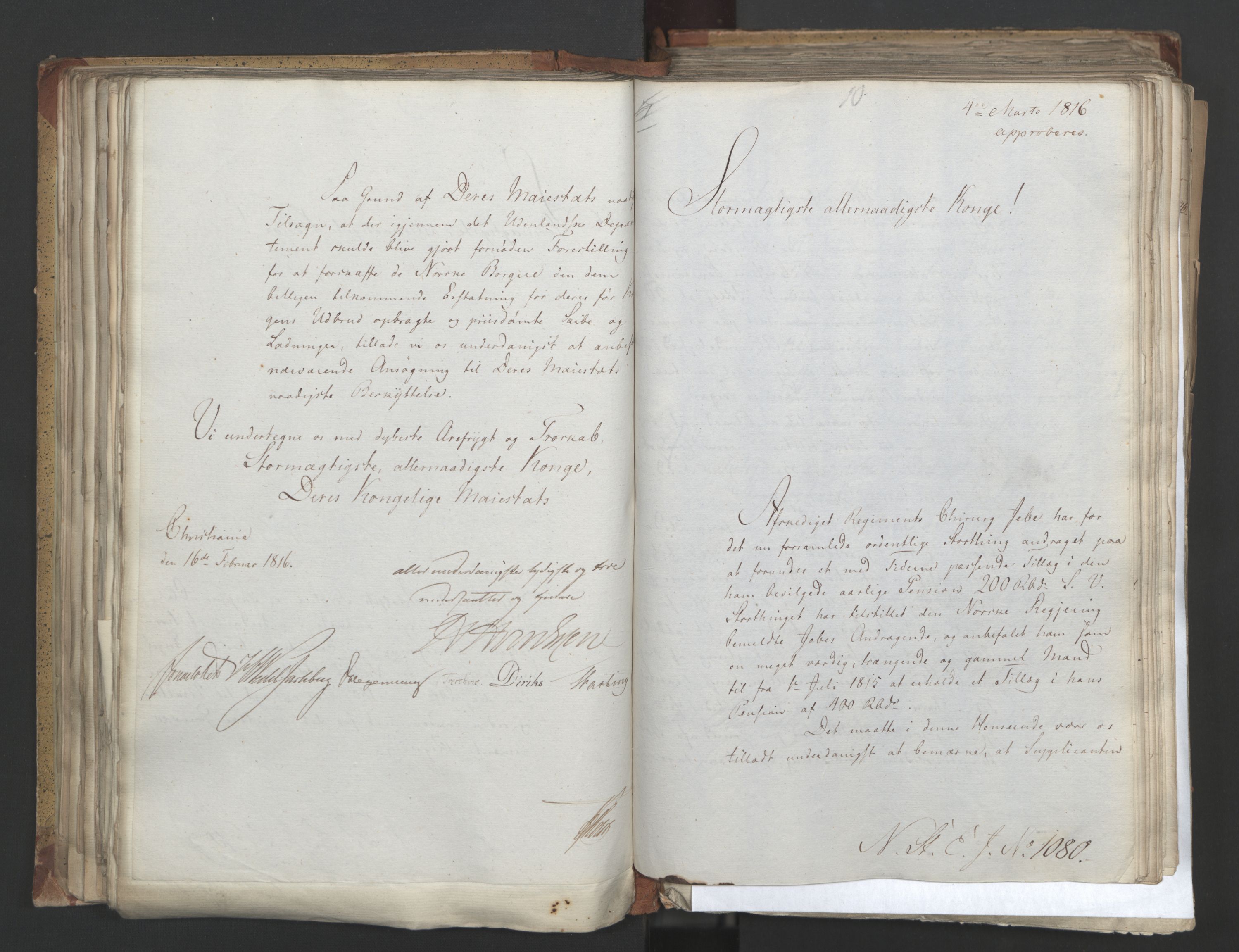Statsrådsavdelingen i Stockholm, AV/RA-S-1003/D/Da/L0005: Regjeringsinnstillinger nr. 1000-1246, 1816, p. 178