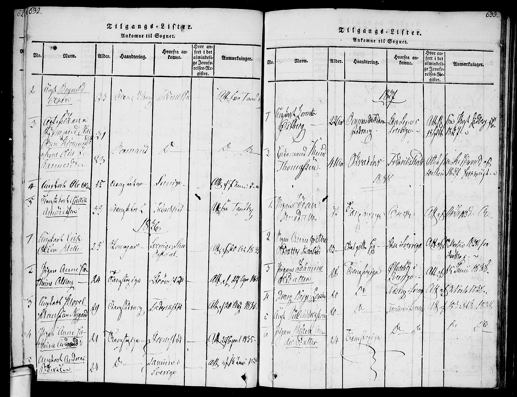 Hvaler prestekontor Kirkebøker, SAO/A-2001/F/Fa/L0005: Parish register (official) no. I 5, 1816-1845, p. 632-633