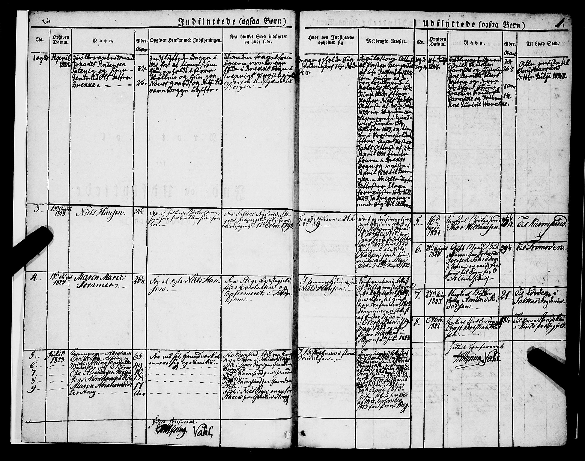 Korskirken sokneprestembete, SAB/A-76101/H/Haa/L0050: Parish register (official) no. F 1, 1821-1869, p. 1