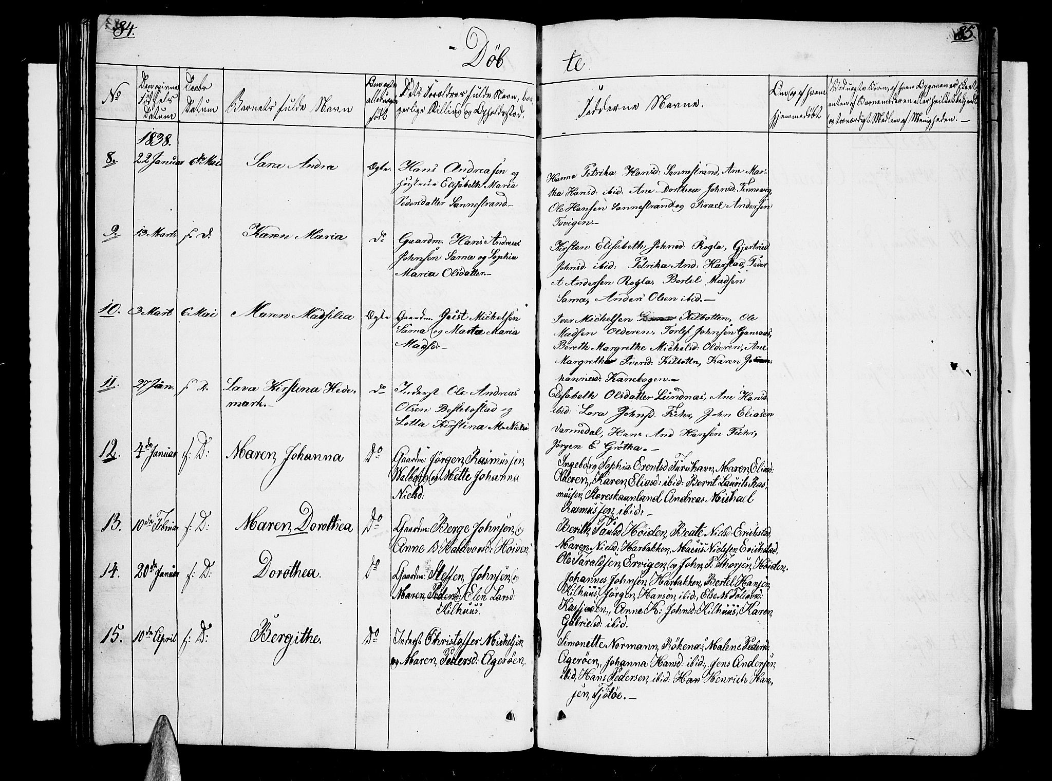 Trondenes sokneprestkontor, SATØ/S-1319/H/Hb/L0005klokker: Parish register (copy) no. 5, 1834-1845, p. 84-85