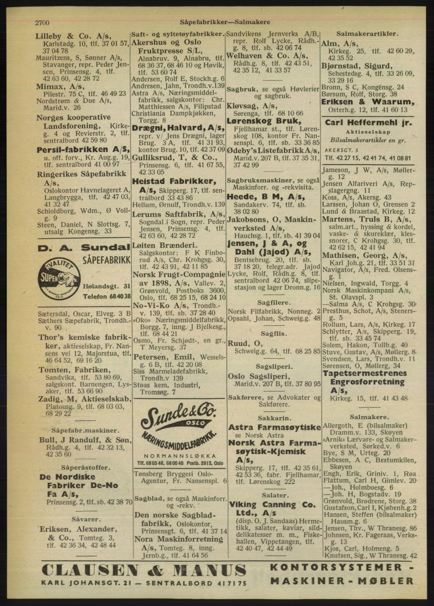 Kristiania/Oslo adressebok, PUBL/-, 1950, p. 2700