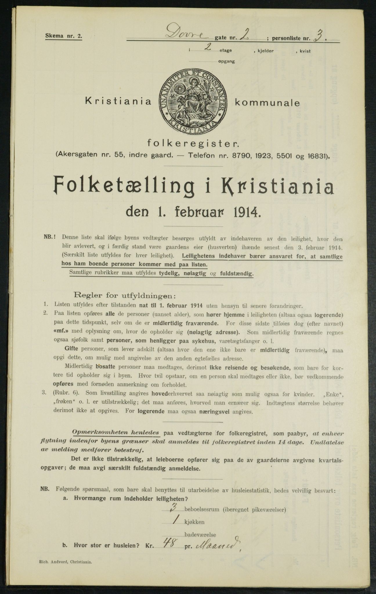 OBA, Municipal Census 1914 for Kristiania, 1914, p. 16196