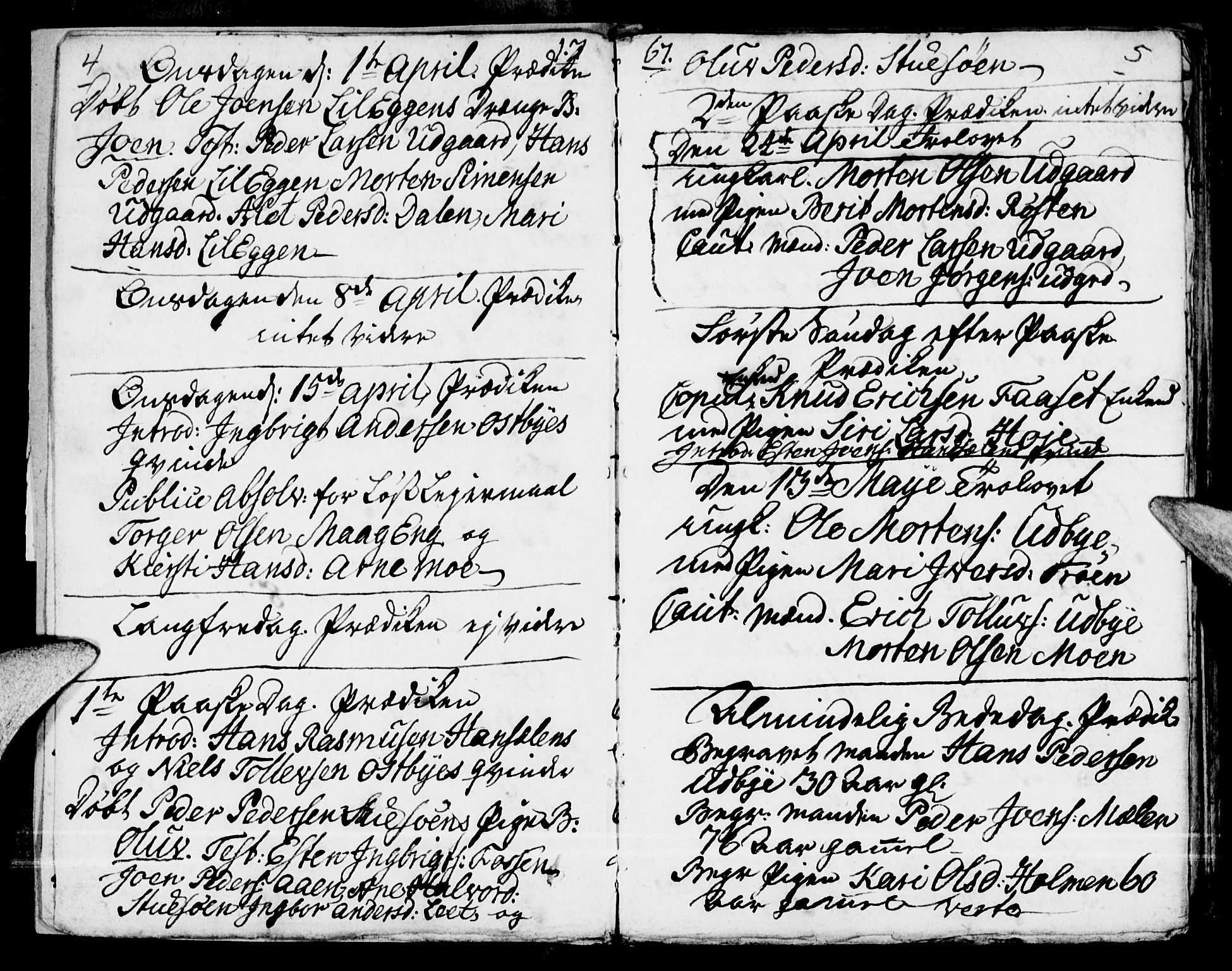 Tynset prestekontor, AV/SAH-PREST-058/H/Ha/Haa/L0008: Parish register (official) no. 8, 1767-1778, p. 4-5