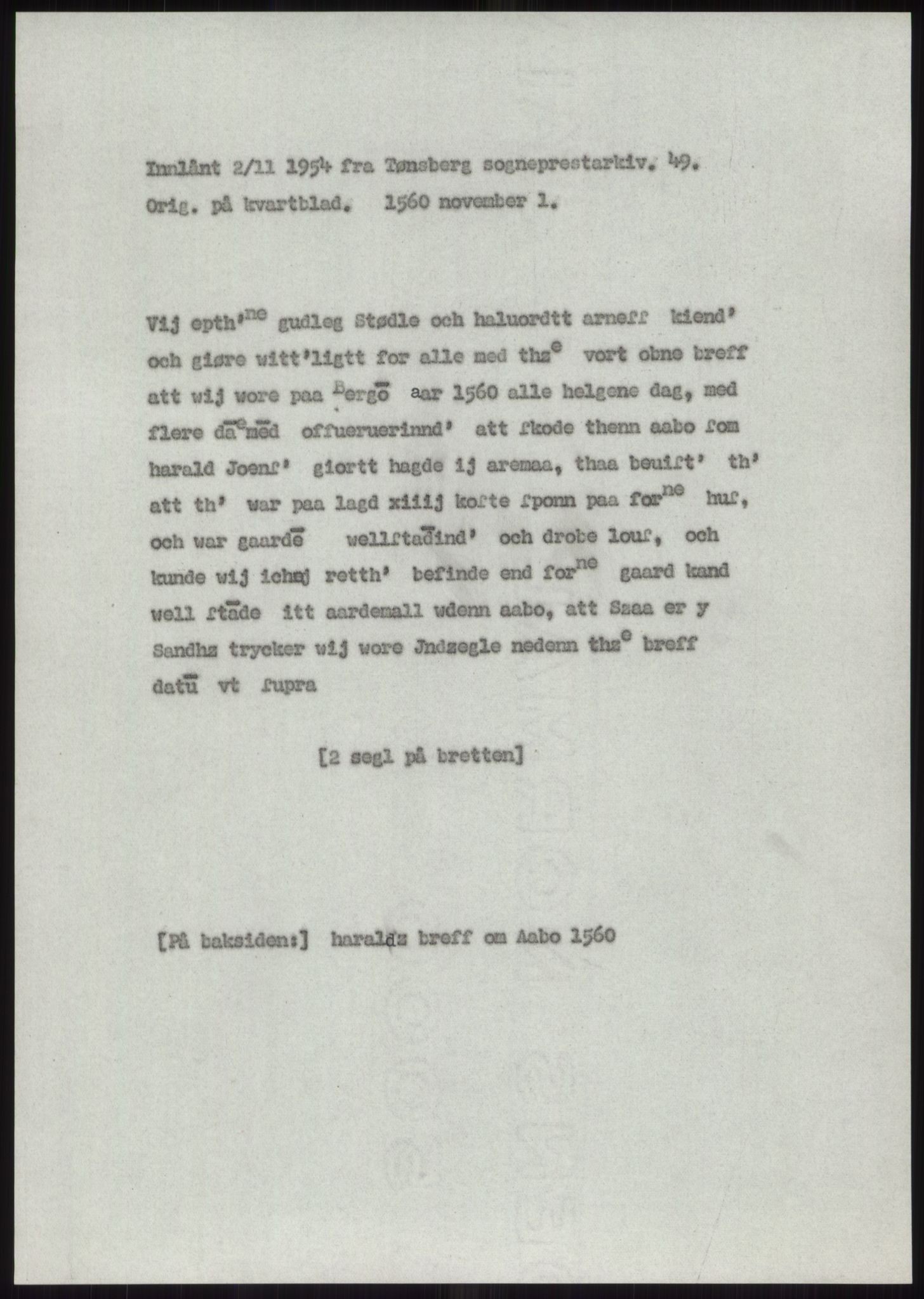 Samlinger til kildeutgivelse, Diplomavskriftsamlingen, RA/EA-4053/H/Ha, p. 1084