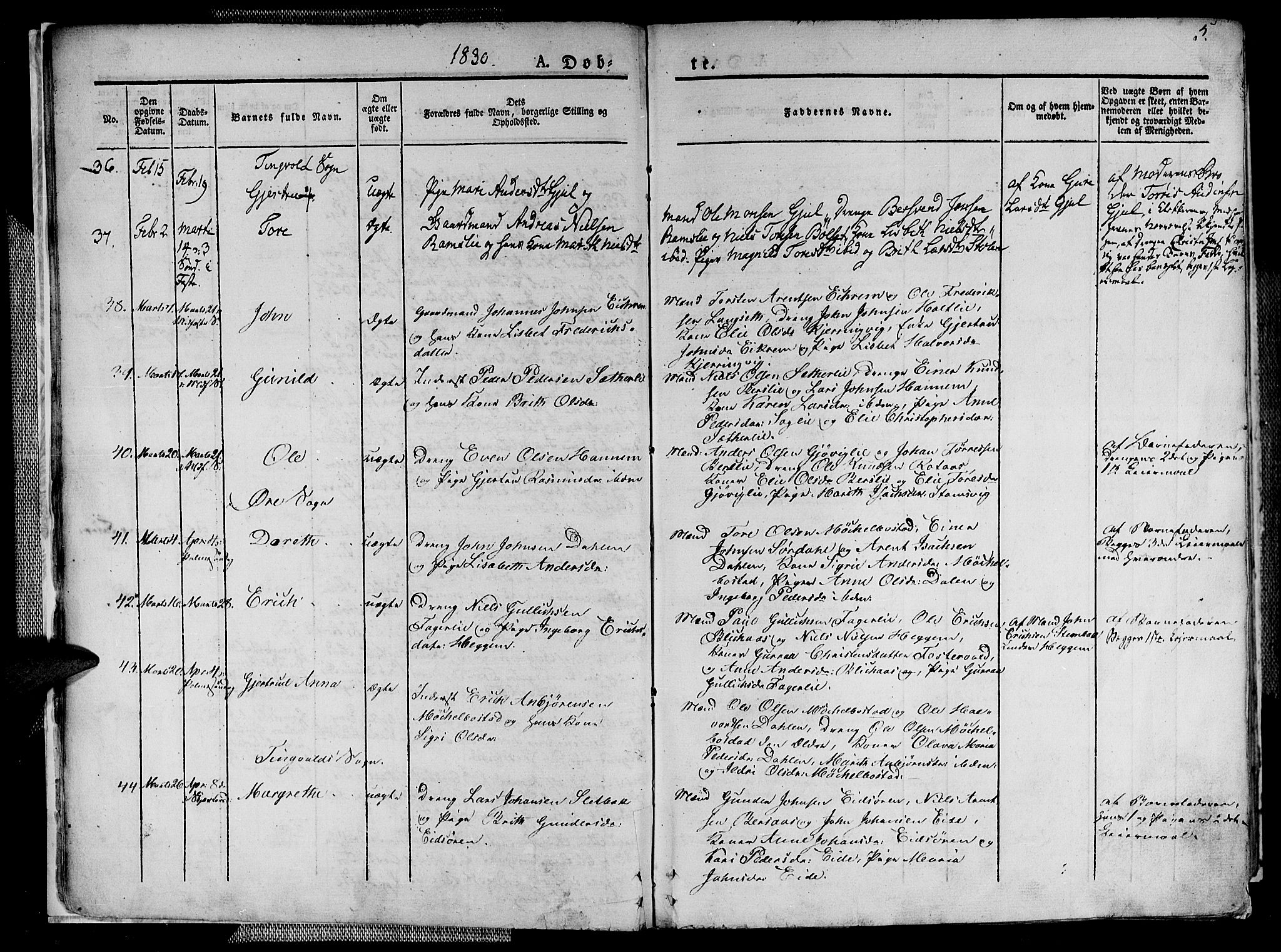 Ministerialprotokoller, klokkerbøker og fødselsregistre - Møre og Romsdal, SAT/A-1454/586/L0983: Parish register (official) no. 586A09, 1829-1843, p. 5
