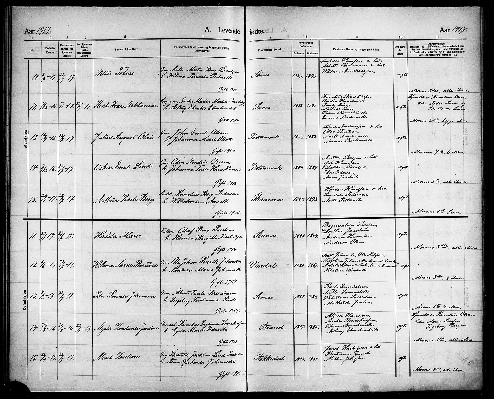 Ministerialprotokoller, klokkerbøker og fødselsregistre - Nordland, AV/SAT-A-1459/863/L0916: Parish register (copy) no. 863C06, 1907-1921