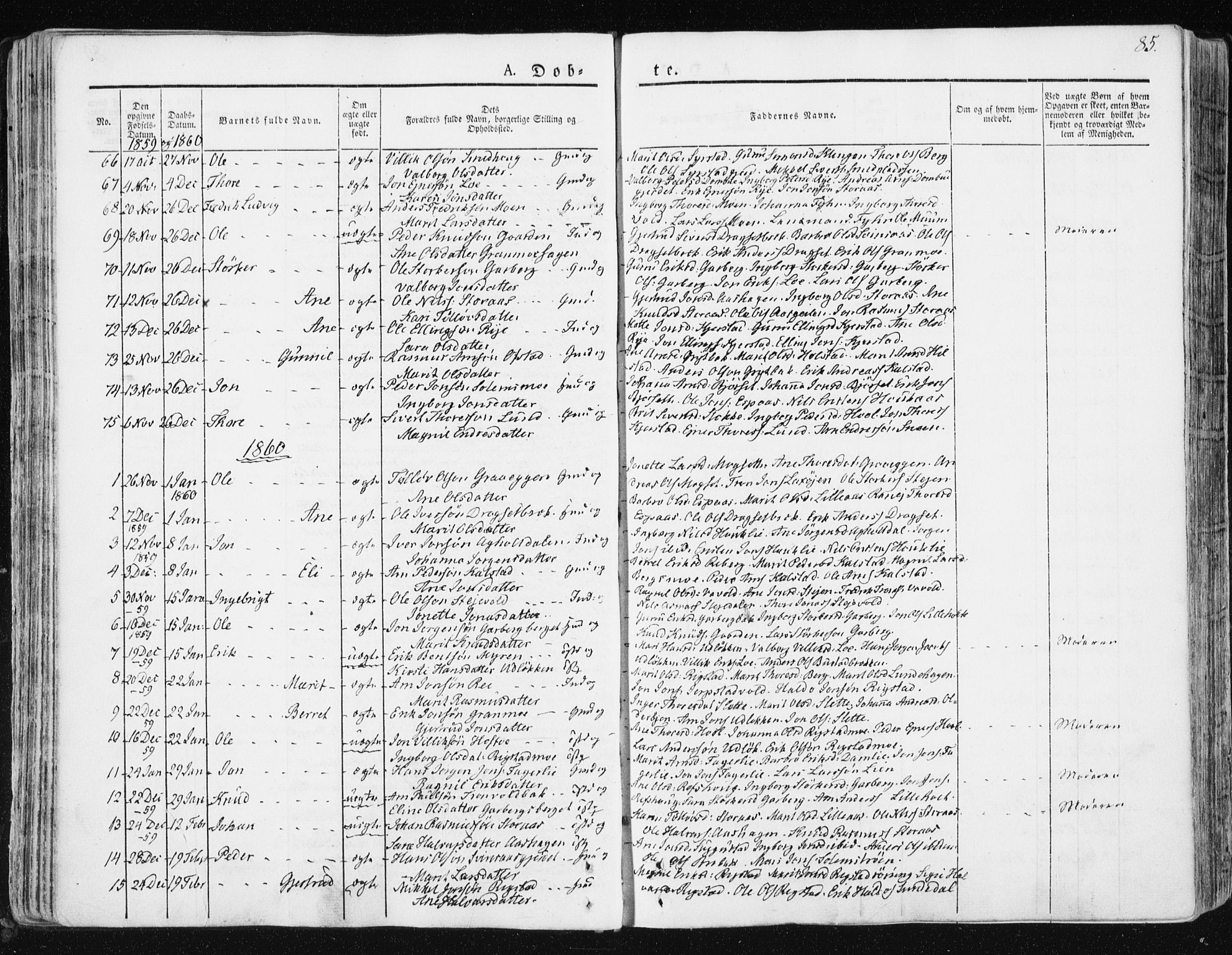 Ministerialprotokoller, klokkerbøker og fødselsregistre - Sør-Trøndelag, SAT/A-1456/672/L0855: Parish register (official) no. 672A07, 1829-1860, p. 85