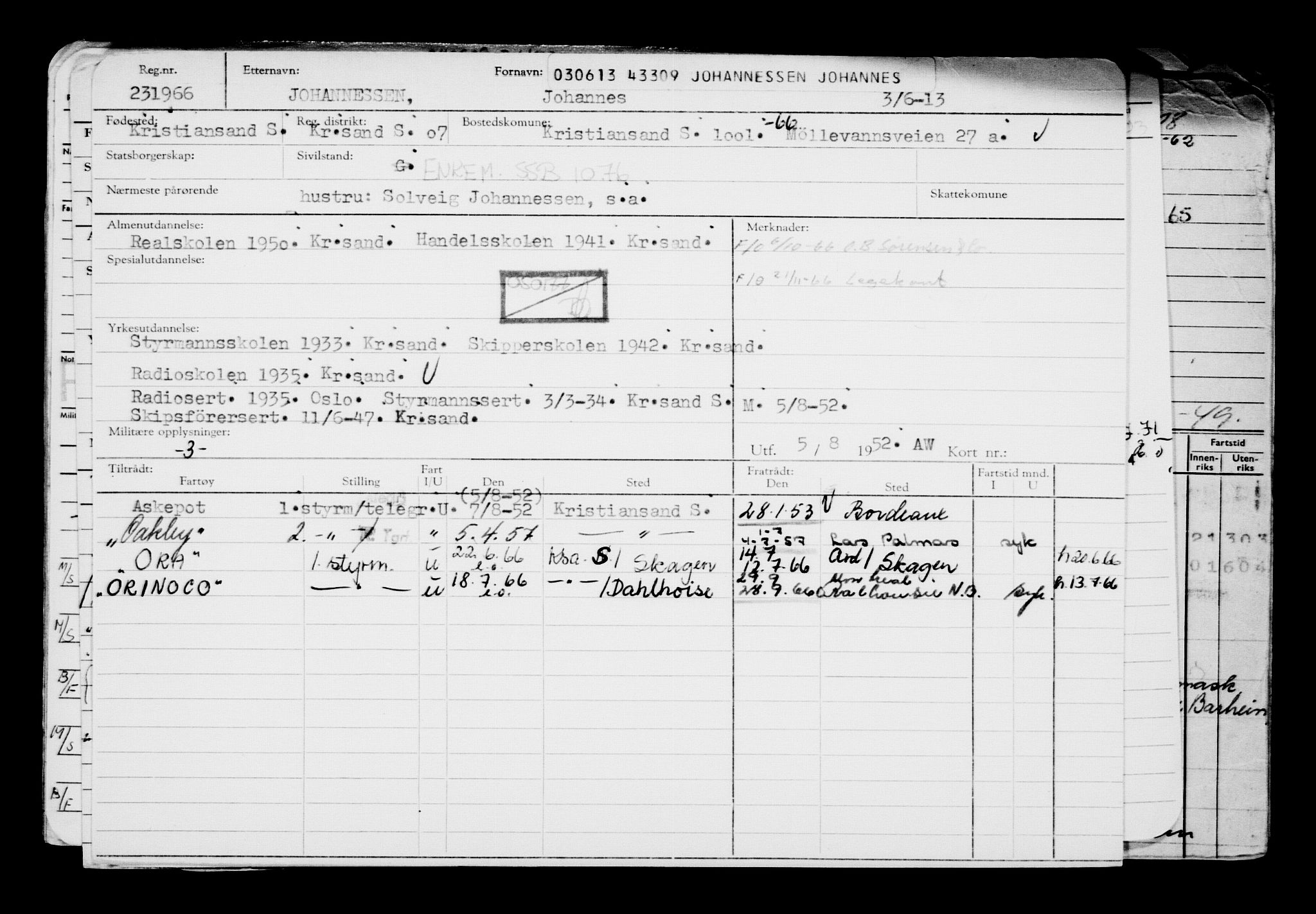 Direktoratet for sjømenn, AV/RA-S-3545/G/Gb/L0113: Hovedkort, 1913, p. 53