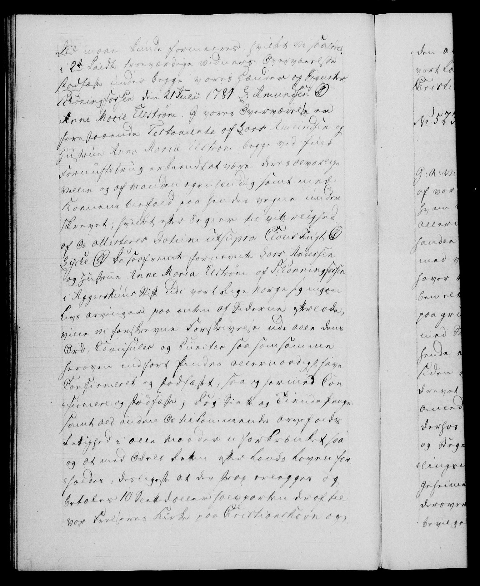 Danske Kanselli 1572-1799, AV/RA-EA-3023/F/Fc/Fca/Fcaa/L0050: Norske registre, 1784-1785, p. 315b