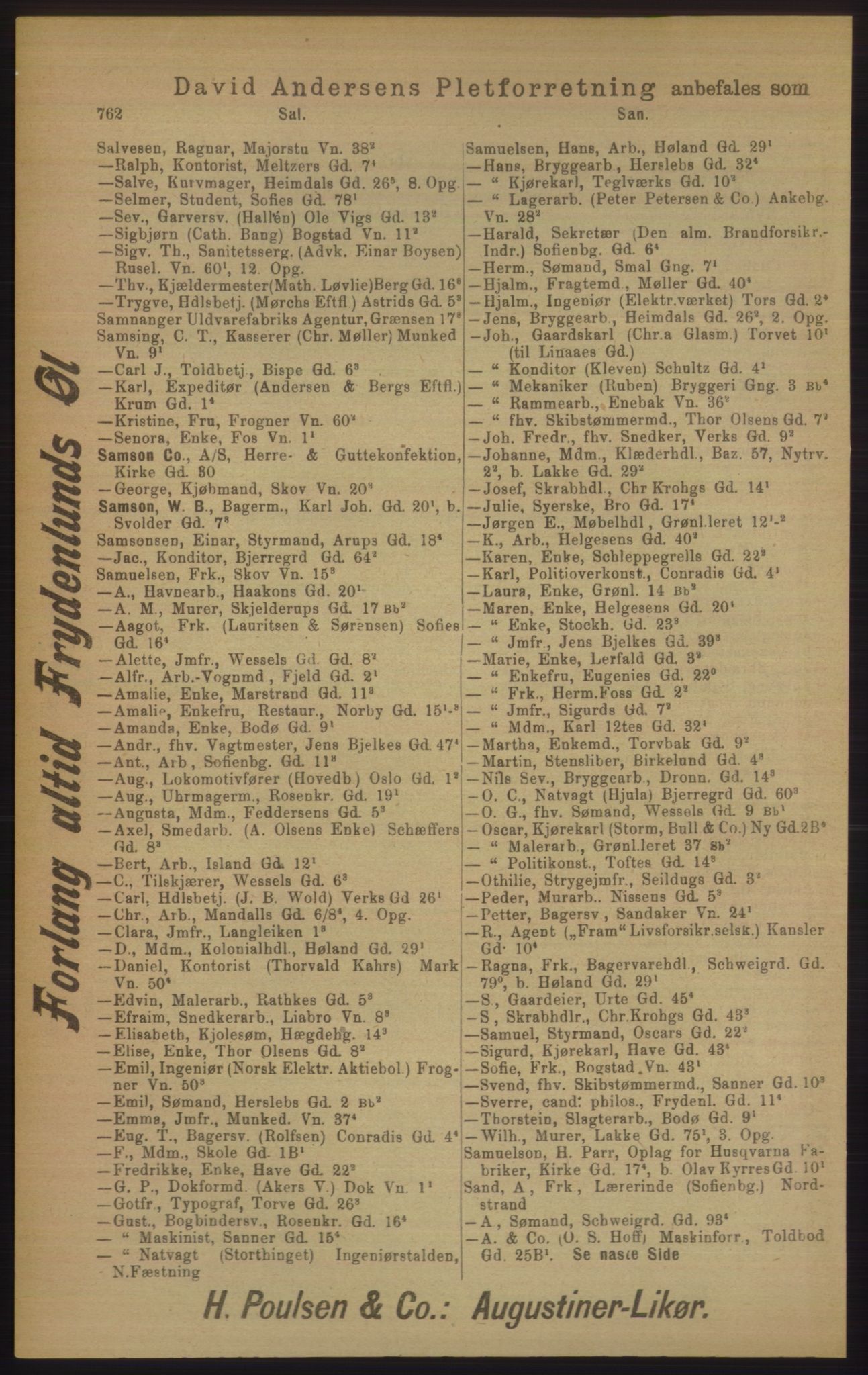 Kristiania/Oslo adressebok, PUBL/-, 1906, p. 762