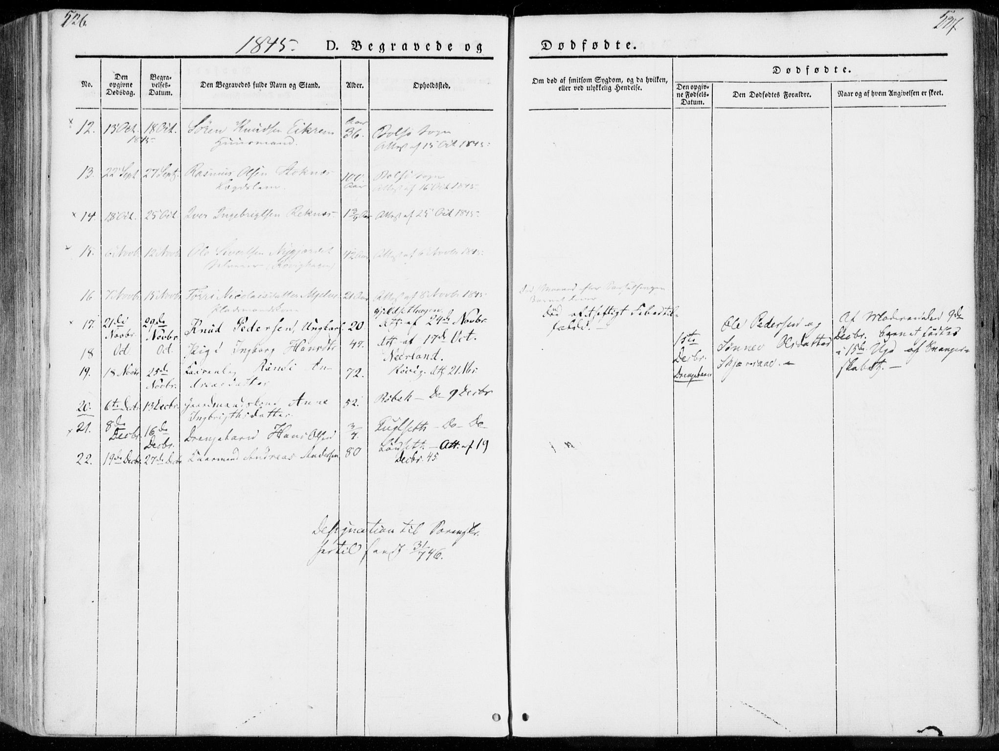 Ministerialprotokoller, klokkerbøker og fødselsregistre - Møre og Romsdal, SAT/A-1454/555/L0653: Parish register (official) no. 555A04, 1843-1869, p. 526-527
