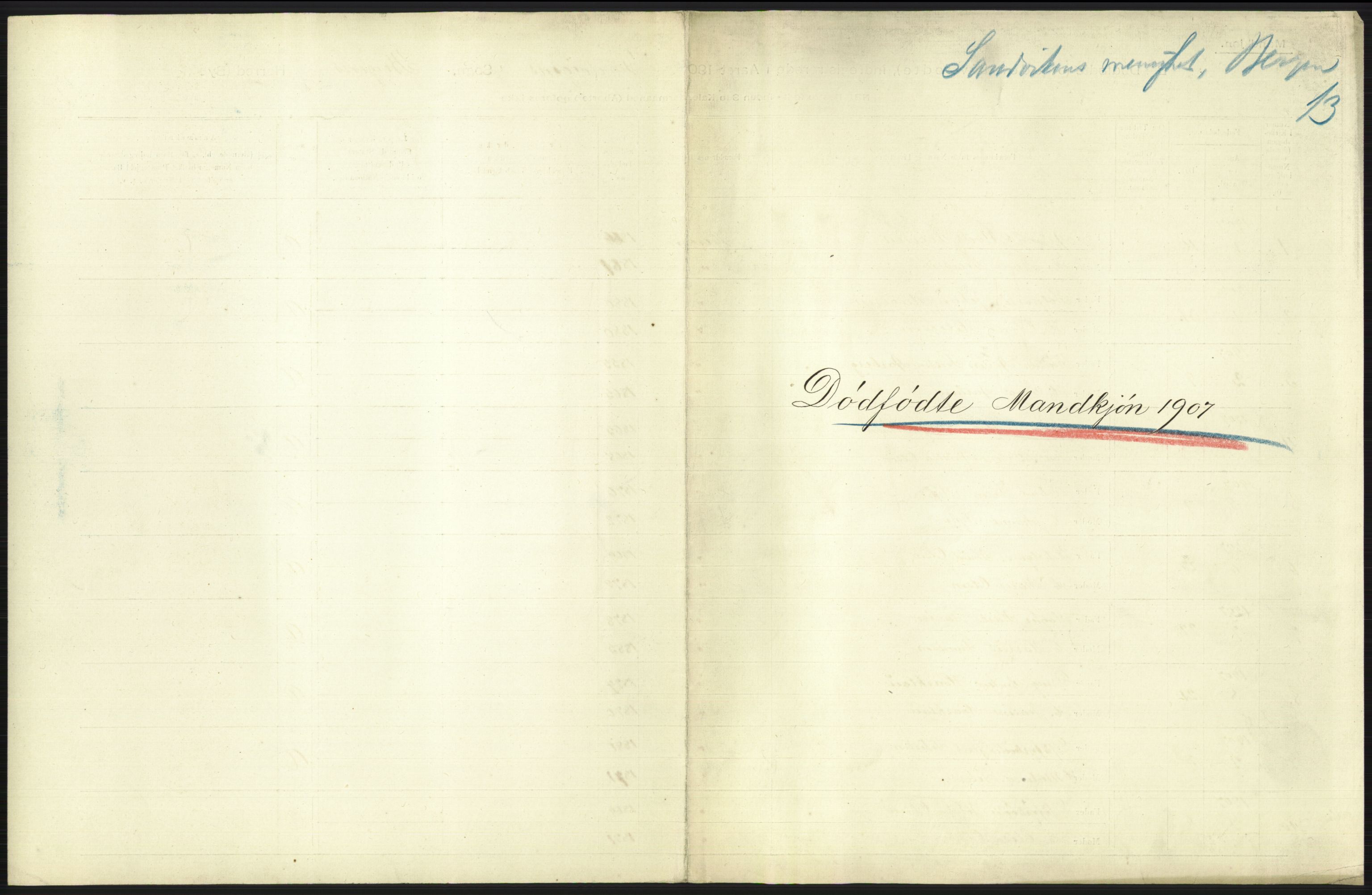 Statistisk sentralbyrå, Sosiodemografiske emner, Befolkning, AV/RA-S-2228/D/Df/Dfa/Dfae/L0031: Bergen: gifte, døde, dødfødte., 1907, p. 433