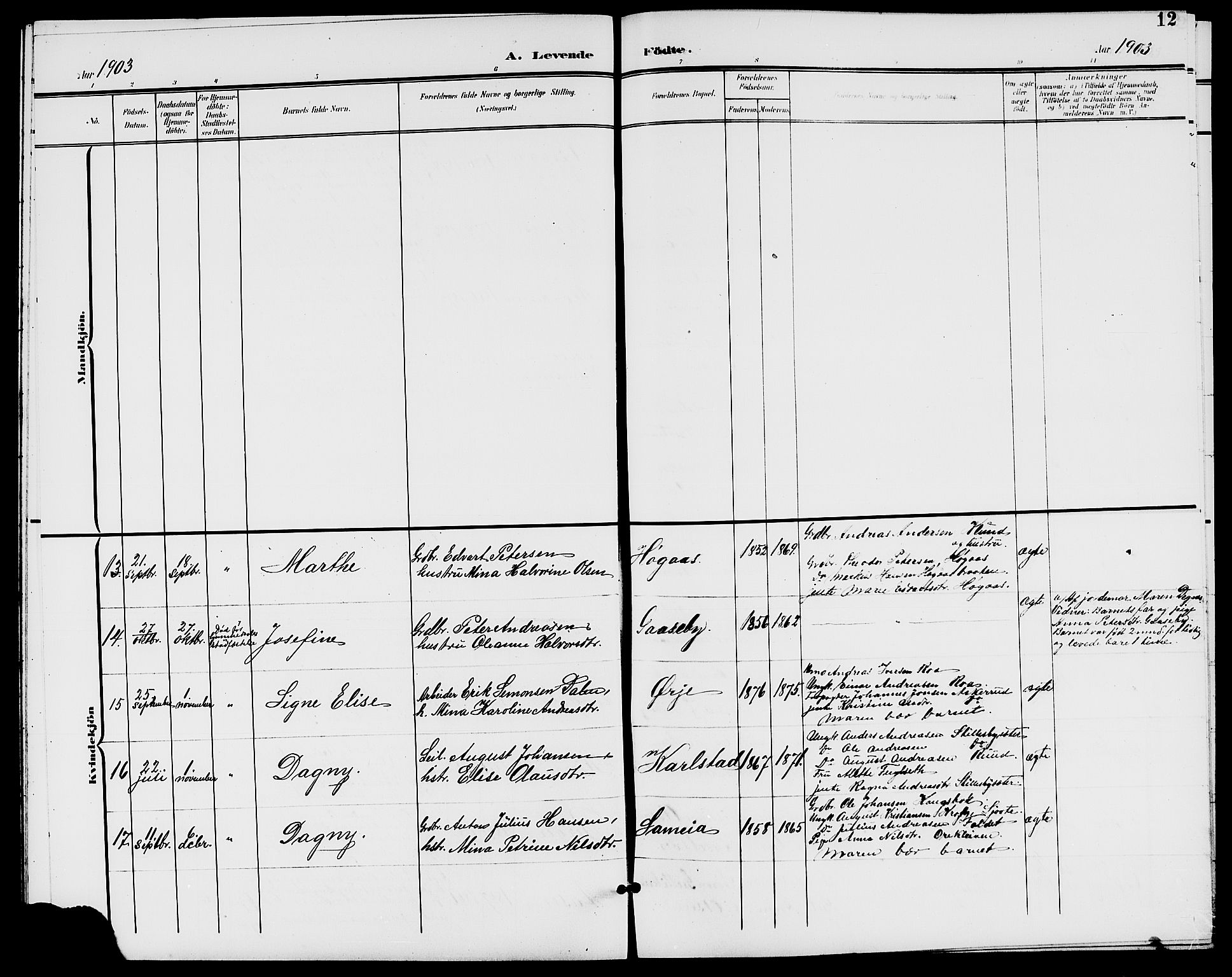 Rødenes prestekontor Kirkebøker, AV/SAO-A-2005/G/Ga/L0002: Parish register (copy) no. I 2, 1901-1910, p. 12