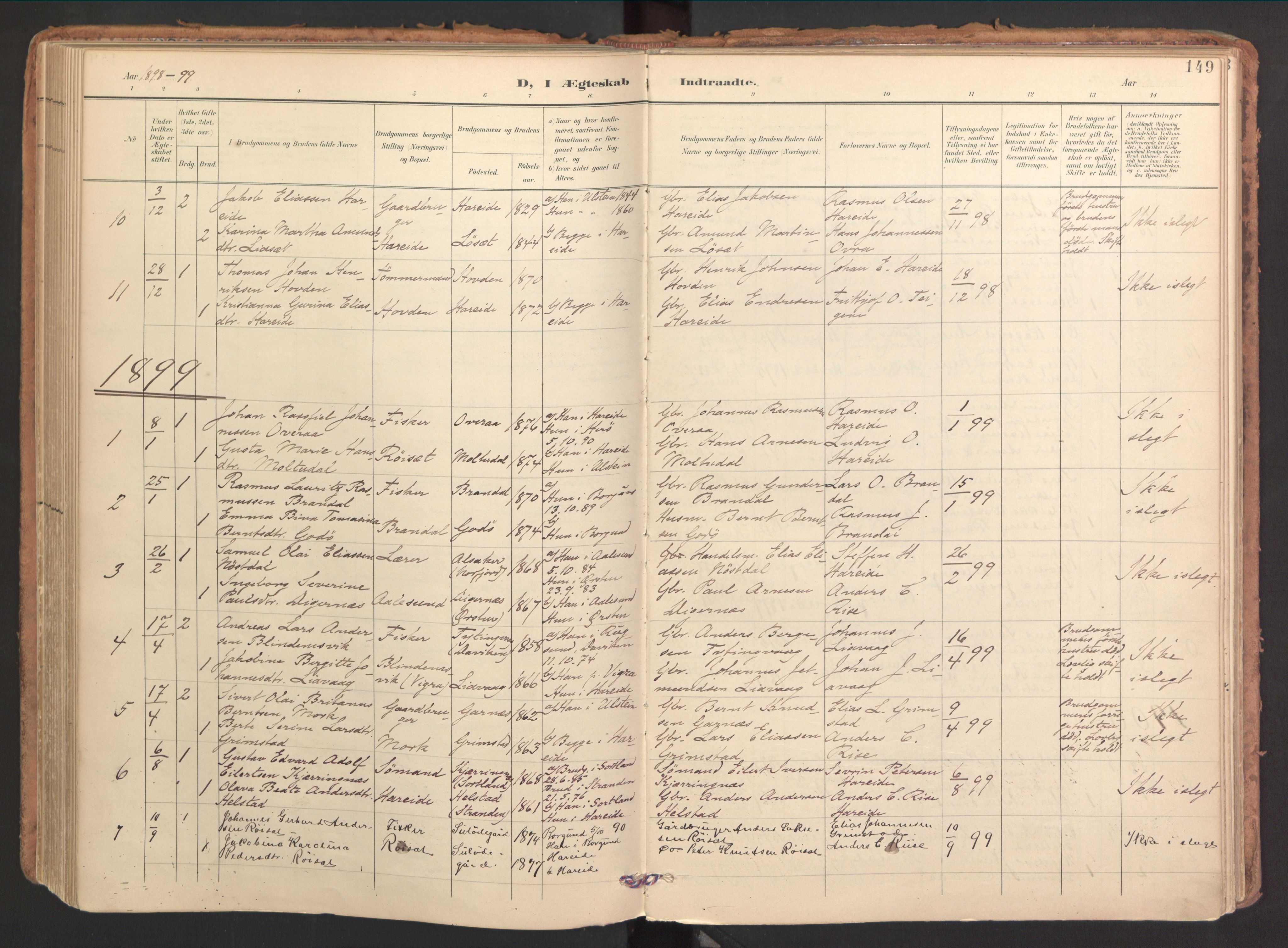 Ministerialprotokoller, klokkerbøker og fødselsregistre - Møre og Romsdal, SAT/A-1454/510/L0123: Parish register (official) no. 510A03, 1898-1922, p. 149