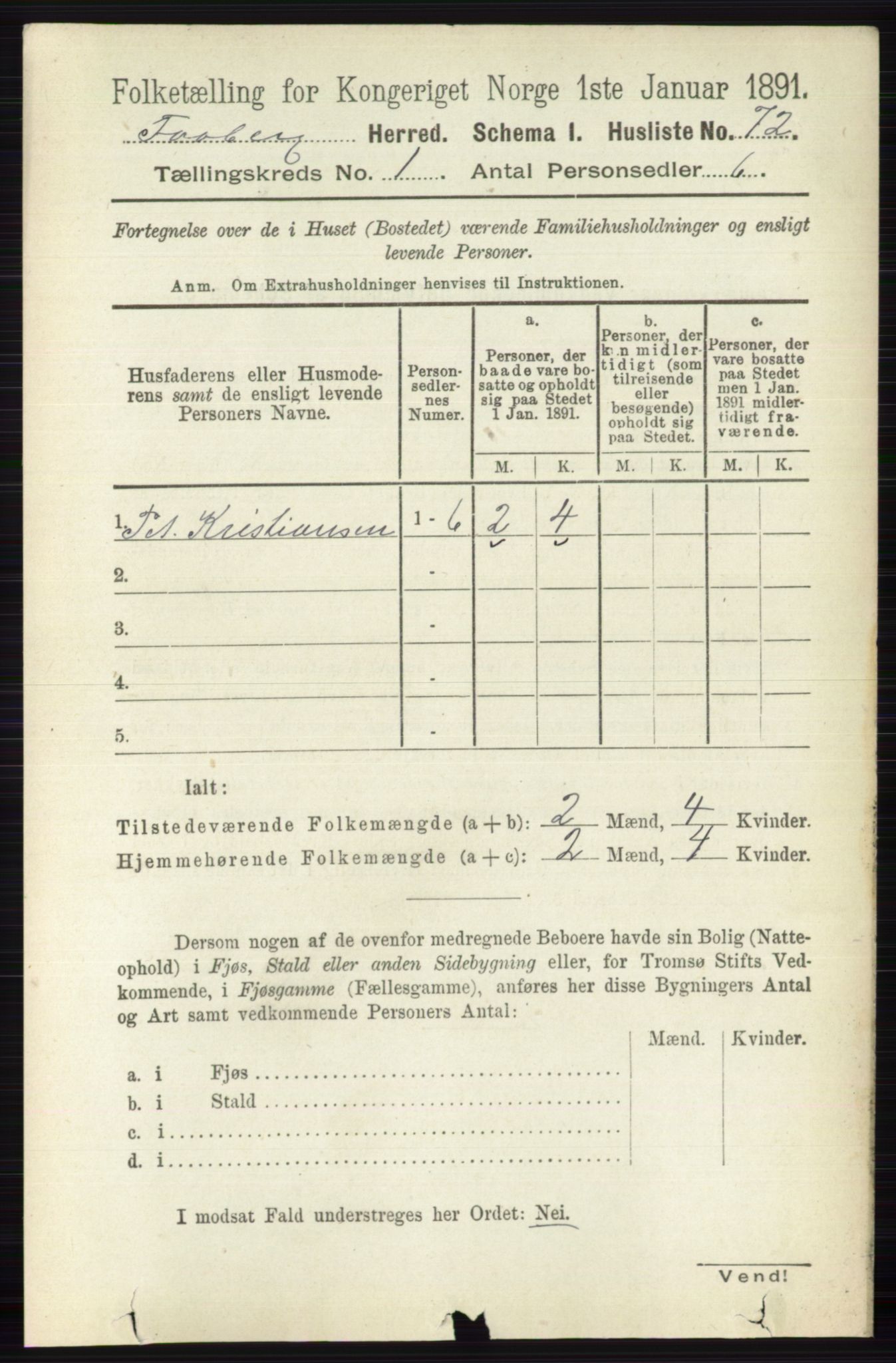 RA, 1891 census for 0524 Fåberg, 1891, p. 109