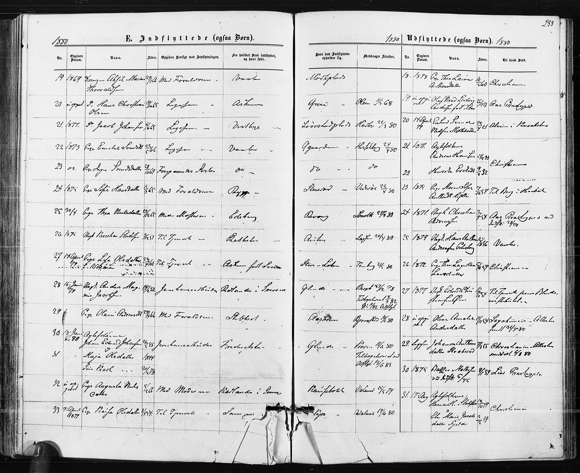 Spydeberg prestekontor Kirkebøker, AV/SAO-A-10924/F/Fa/L0007: Parish register (official) no. I 7, 1875-1885, p. 238