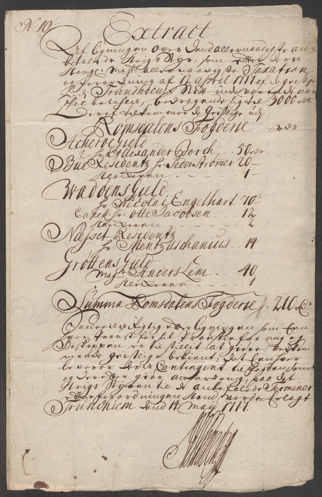 Rentekammeret inntil 1814, Reviderte regnskaper, Fogderegnskap, RA/EA-4092/R55/L3664: Fogderegnskap Romsdal, 1717, p. 127