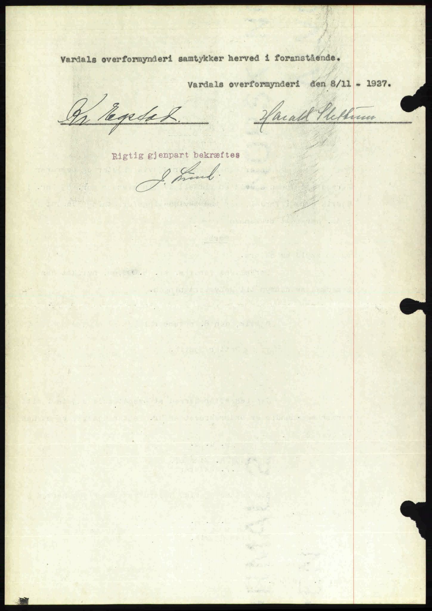 Toten tingrett, SAH/TING-006/H/Hb/Hbc/L0003: Mortgage book no. Hbc-03, 1937-1938, Diary no: : 2618/1937