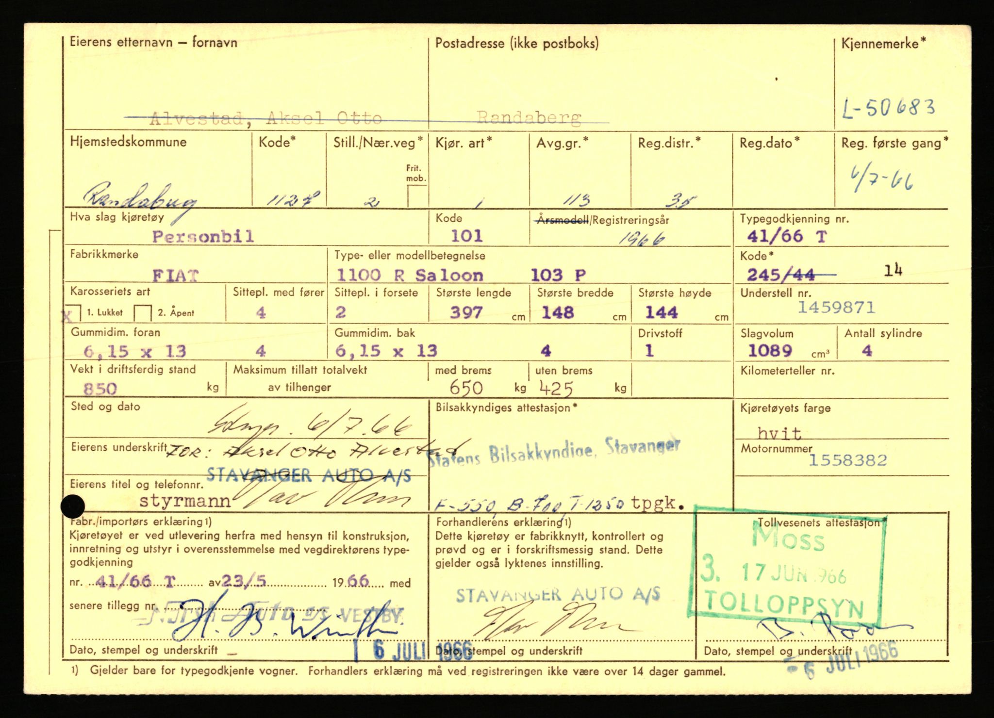 Stavanger trafikkstasjon, AV/SAST-A-101942/0/F/L0050: L-50600 - L-51299, 1930-1971, p. 273