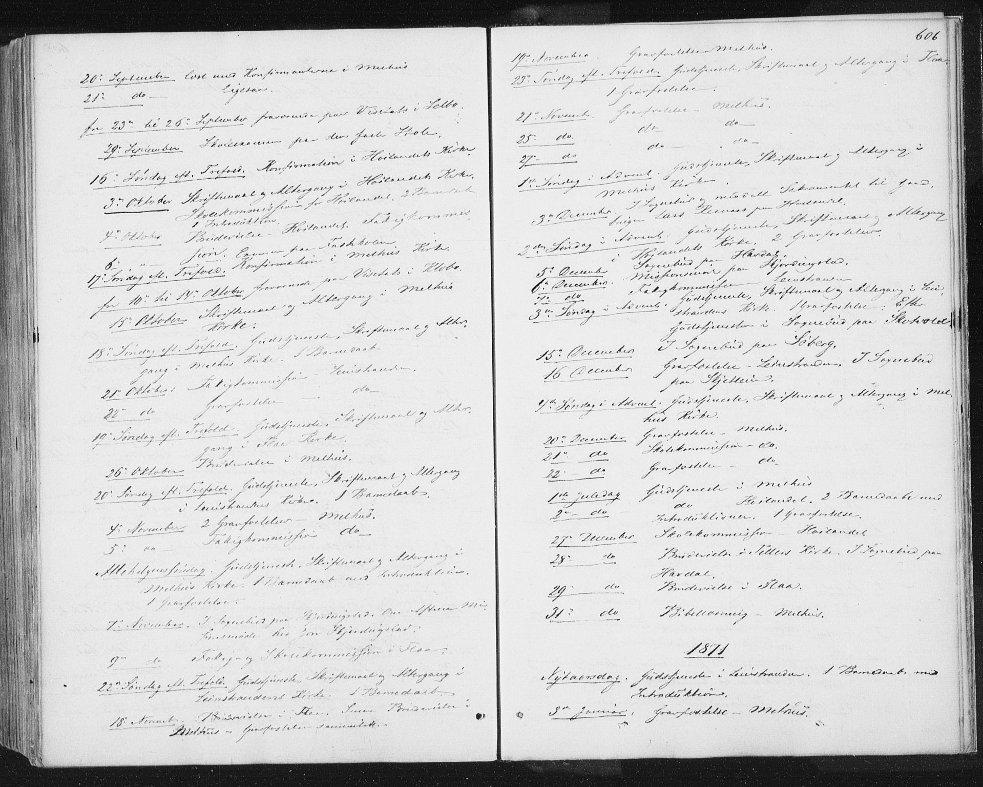 Ministerialprotokoller, klokkerbøker og fødselsregistre - Sør-Trøndelag, SAT/A-1456/691/L1077: Parish register (official) no. 691A09, 1862-1873, p. 606