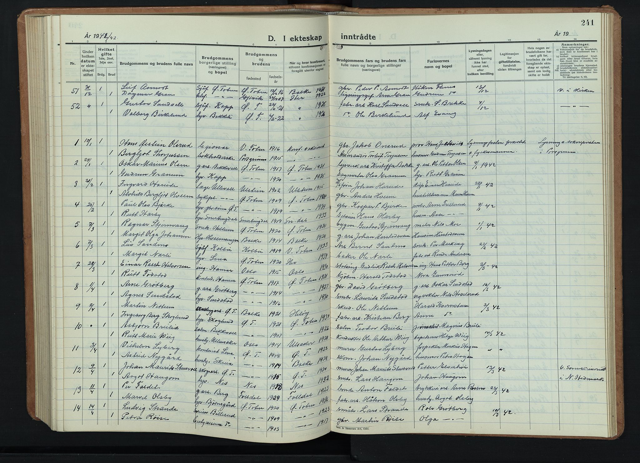 Østre Toten prestekontor, AV/SAH-PREST-104/H/Ha/Hab/L0011: Parish register (copy) no. 11, 1934-1952, p. 241