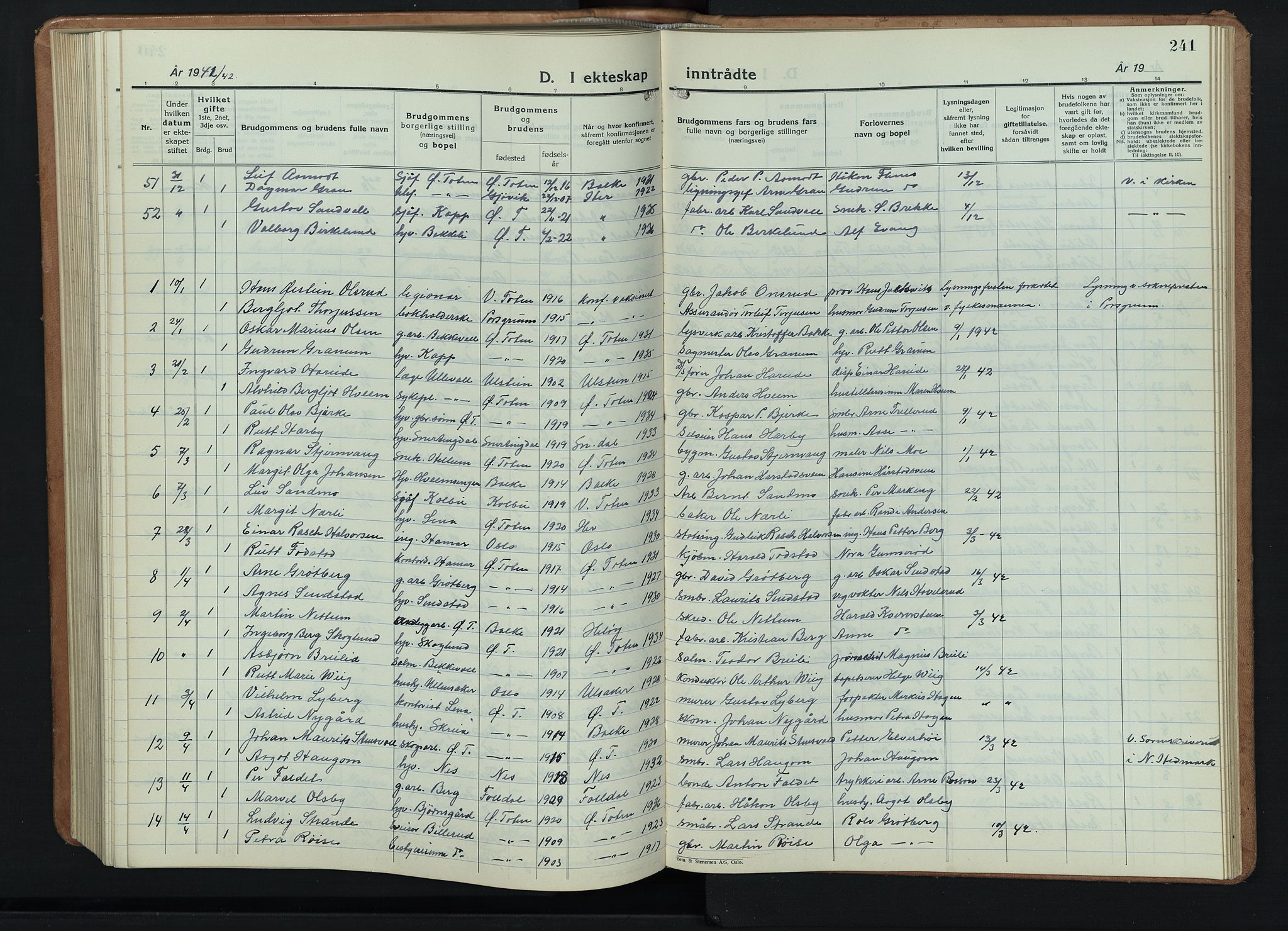 Østre Toten prestekontor, SAH/PREST-104/H/Ha/Hab/L0011: Parish register (copy) no. 11, 1934-1952, p. 241