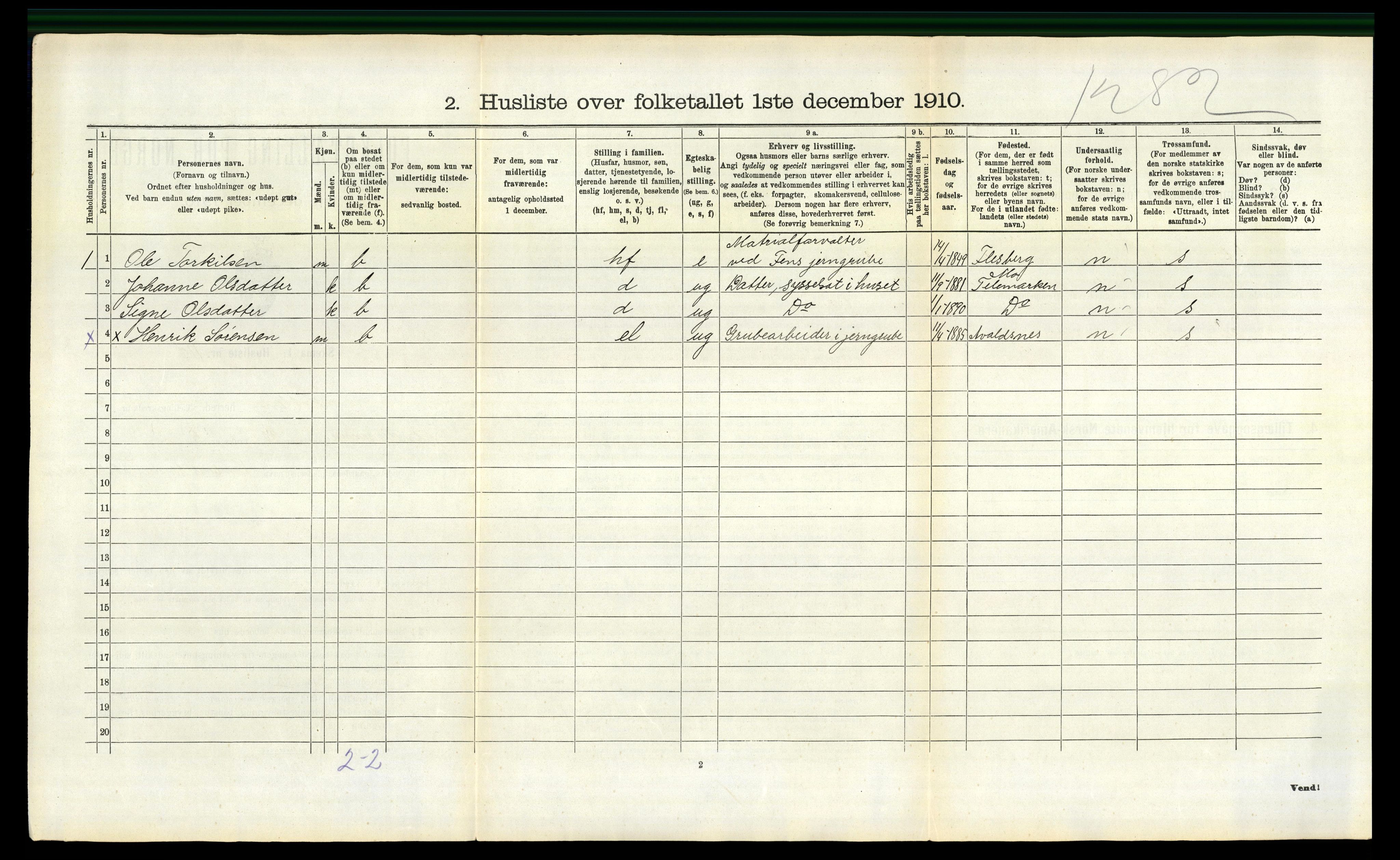 RA, 1910 census for Holla, 1910, p. 482