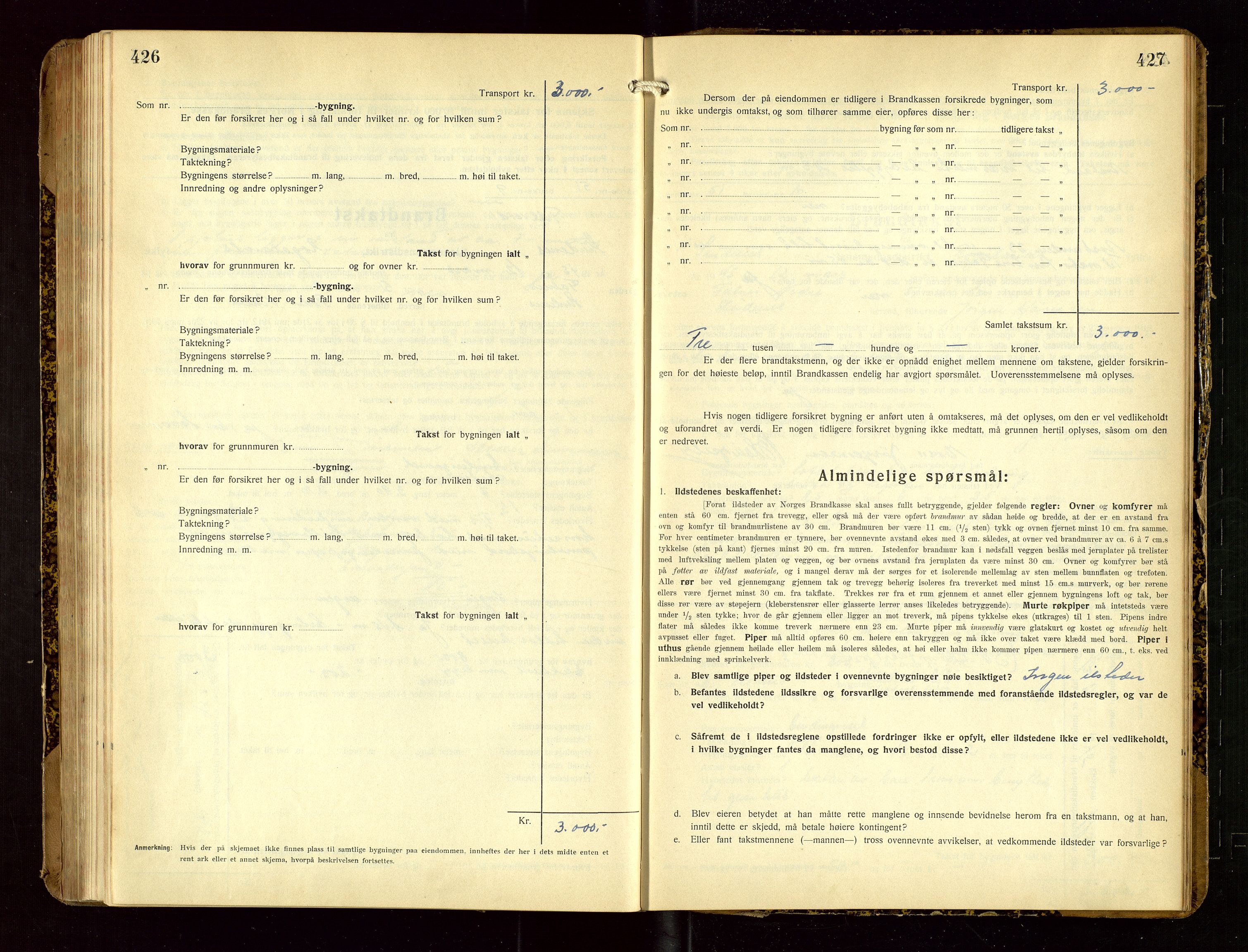 Skudenes lensmannskontor, SAST/A-100444/Gob/L0002: "Brandtakstprotokoll", 1925-1952, p. 426-427