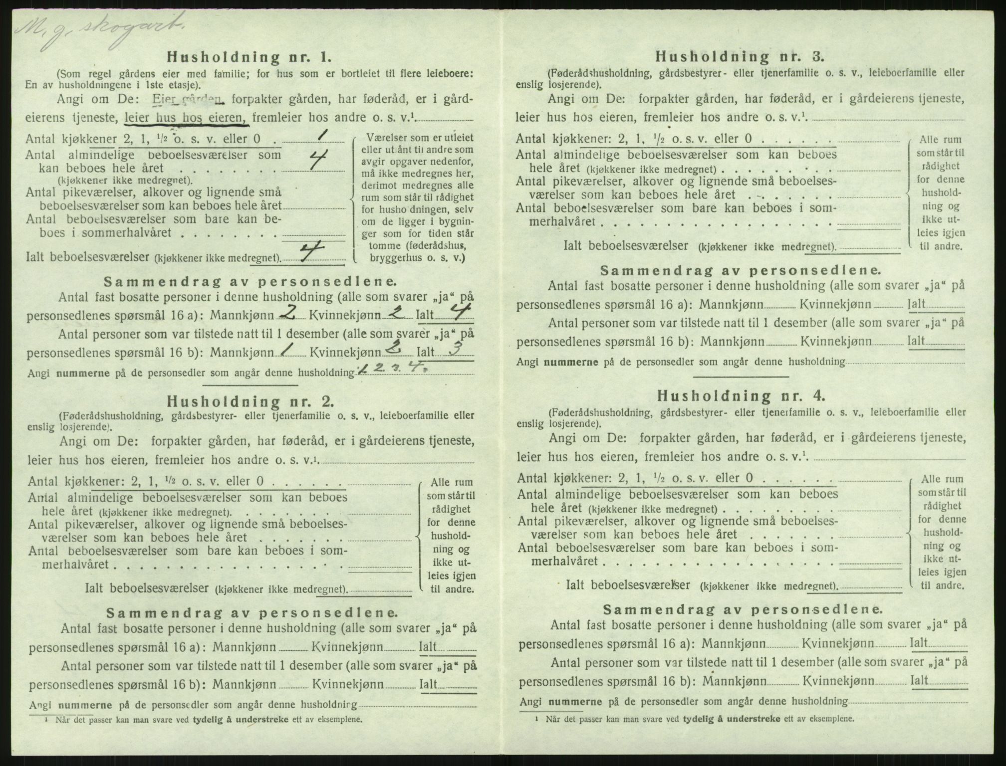 SAK, 1920 census for Holt, 1920, p. 1147