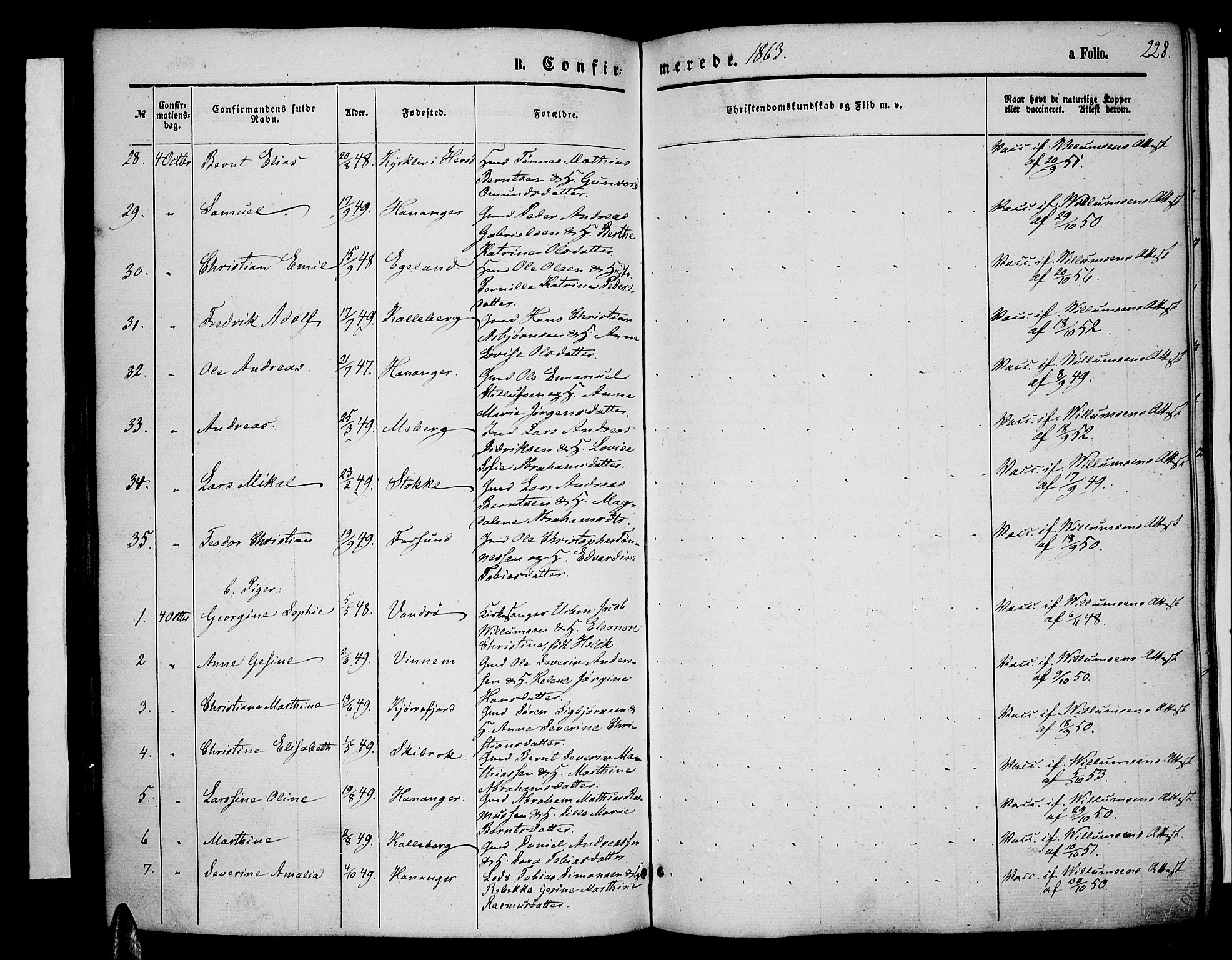 Lista sokneprestkontor, AV/SAK-1111-0027/F/Fb/L0003: Parish register (copy) no. B 3, 1862-1877, p. 228