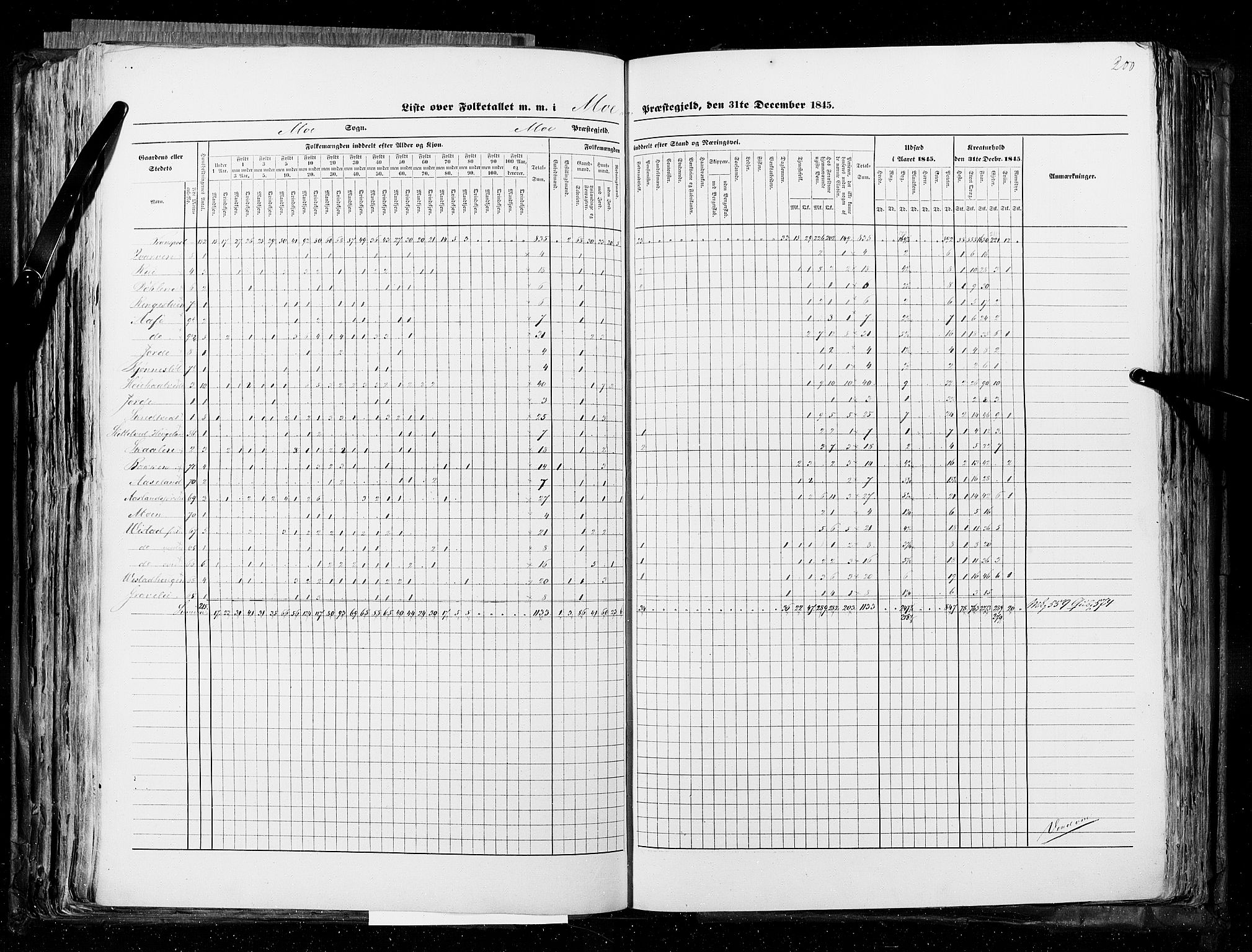 RA, Census 1845, vol. 5: Bratsberg amt og Nedenes og Råbyggelaget amt, 1845, p. 200