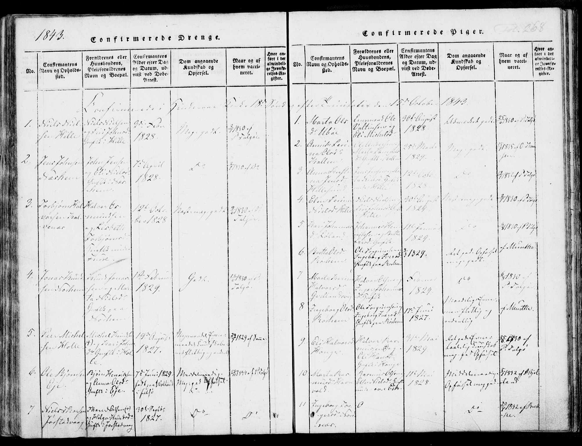 Nedstrand sokneprestkontor, AV/SAST-A-101841/01/IV: Parish register (official) no. A 7, 1816-1870, p. 268