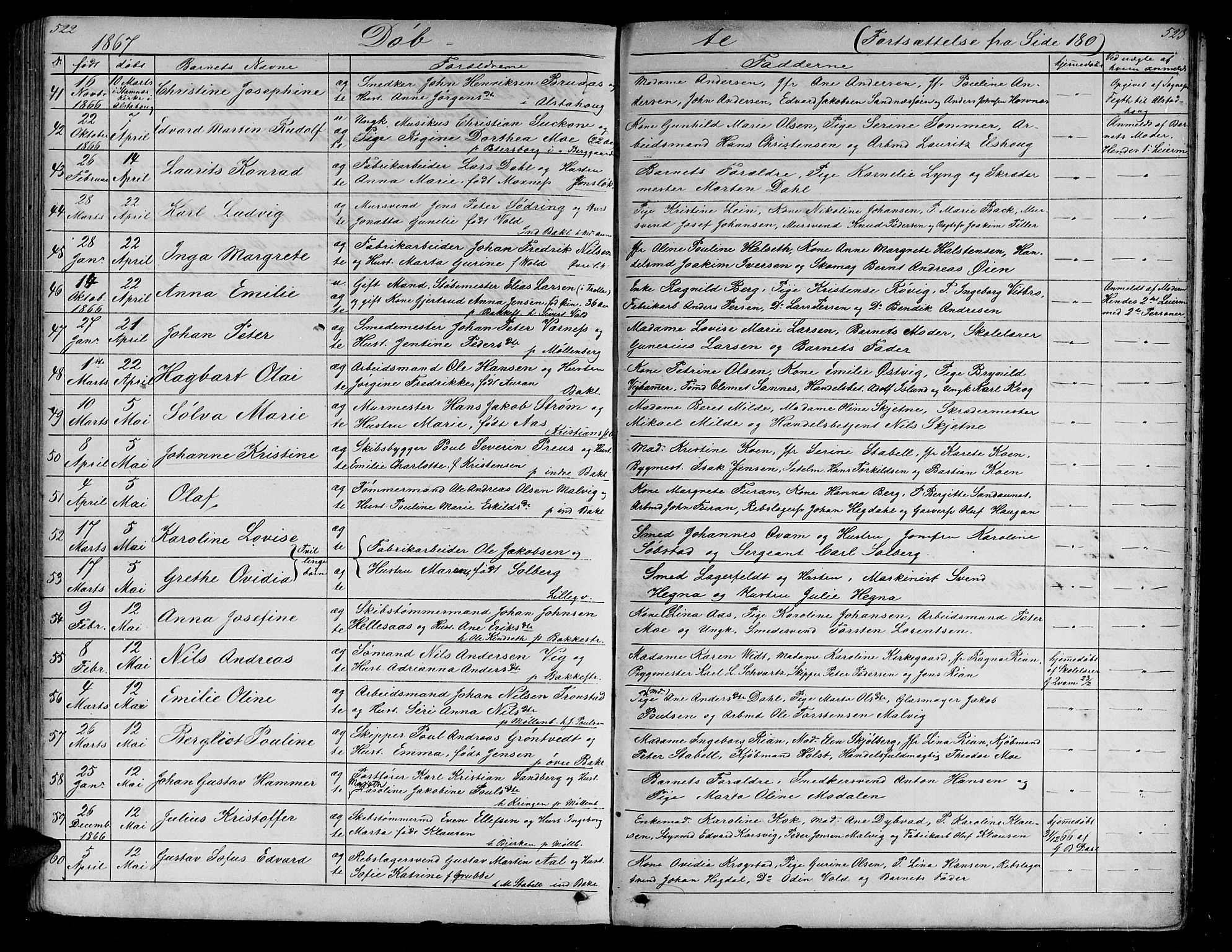 Ministerialprotokoller, klokkerbøker og fødselsregistre - Sør-Trøndelag, SAT/A-1456/604/L0219: Parish register (copy) no. 604C02, 1851-1869, p. 522-523
