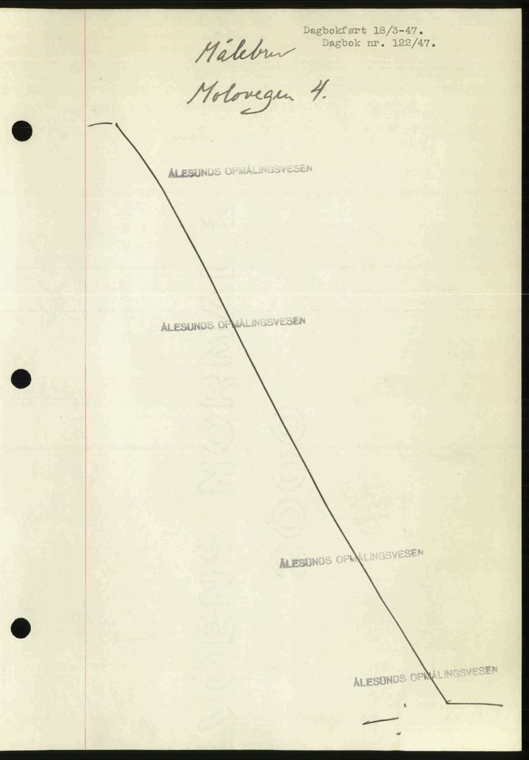 Ålesund byfogd, AV/SAT-A-4384: Mortgage book no. 37A (1), 1947-1949, Diary no: : 122/1947