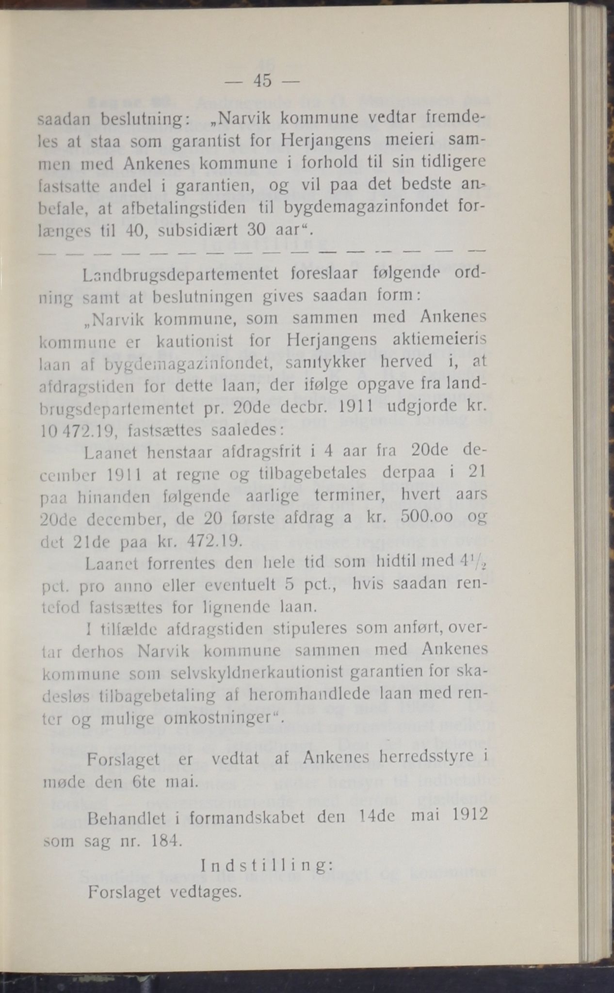 Narvik kommune. Formannskap , AIN/K-18050.150/A/Ab/L0002: Møtebok, 1912